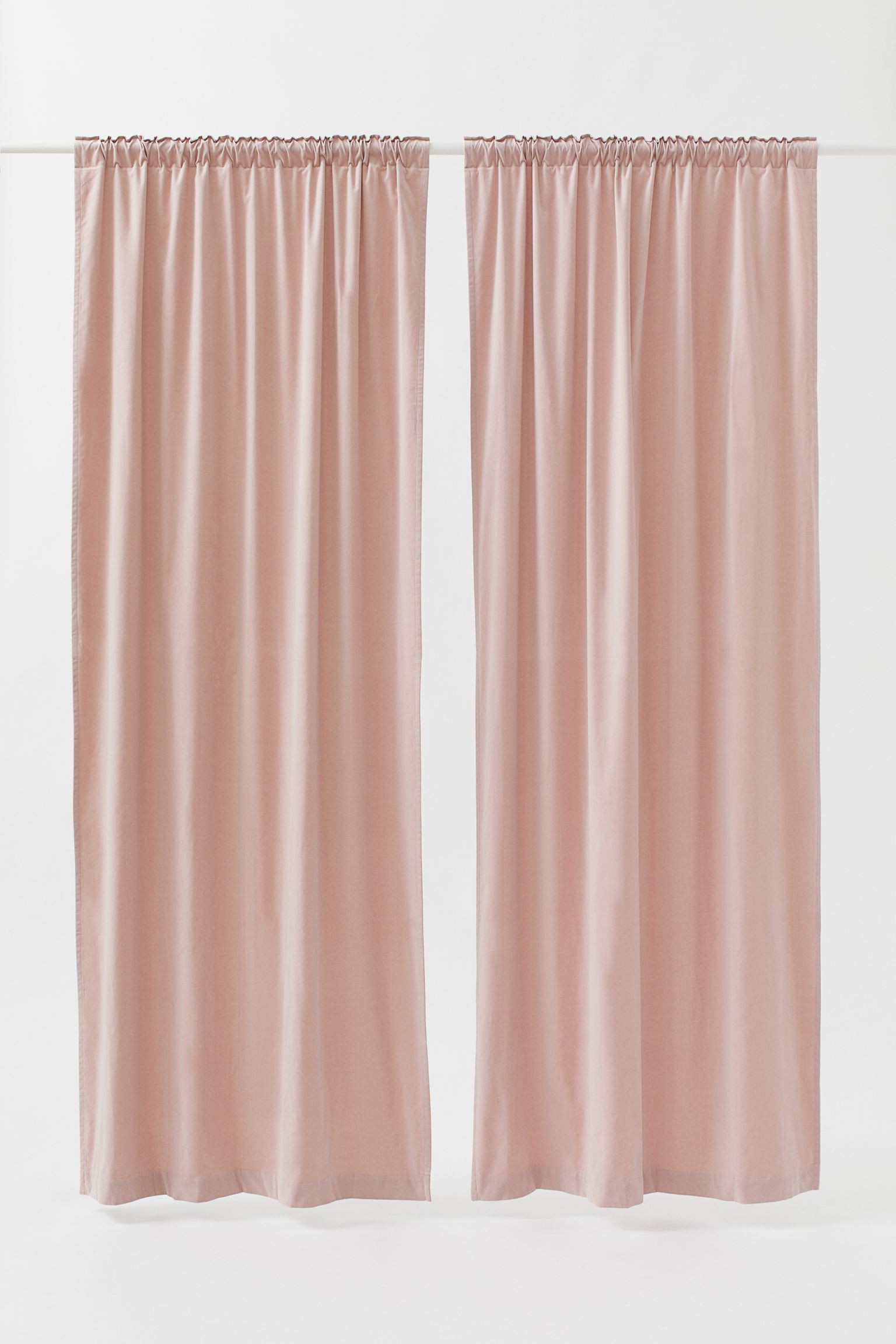 H&M Home Оксамитова штора, 2 шт., блідо рожевий, 120x250 0824323001 0824323001