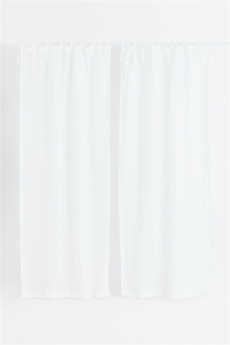 H&M Home Лляна штора, 2 шт., Білий, 120x250 0837778002 0837778002