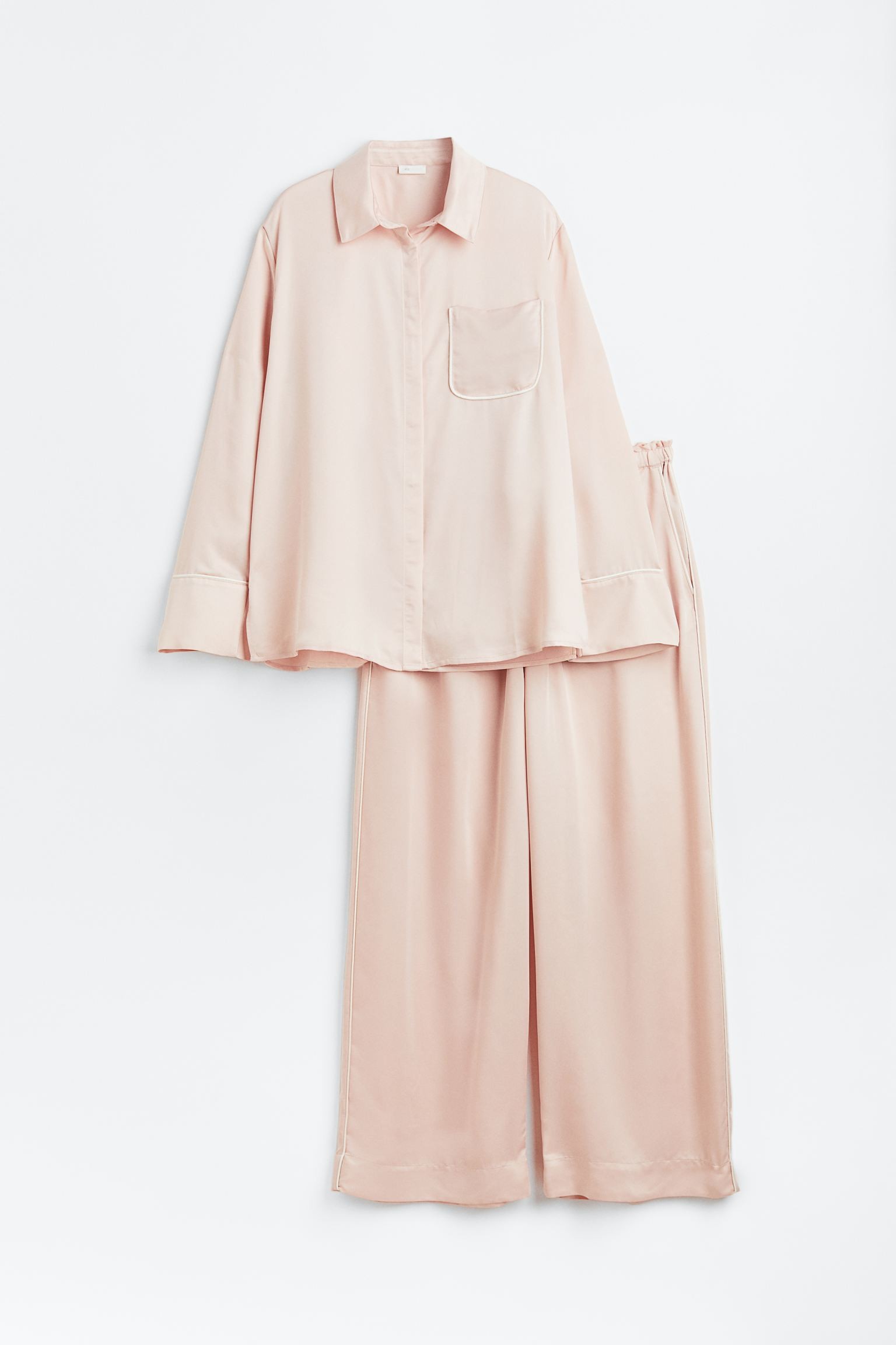 H&M Home Сатинова піжама, Пудрово-рожевий, Різні розміри 0892092009 | 0892092009