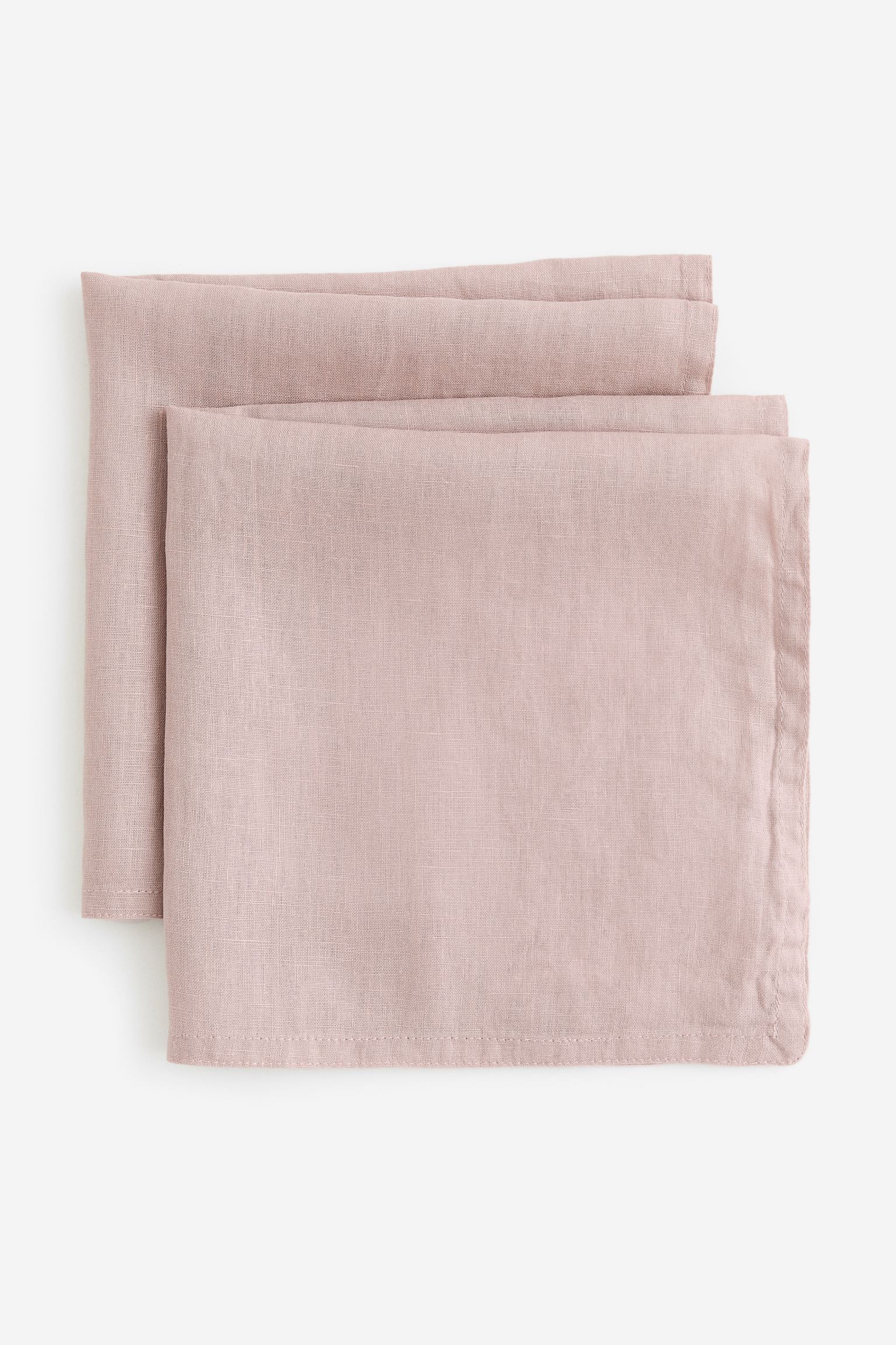 H&M Home Серветки лляні, 2 шт., Світло-рожевий бежевий, 45x45 0902500020 0902500020