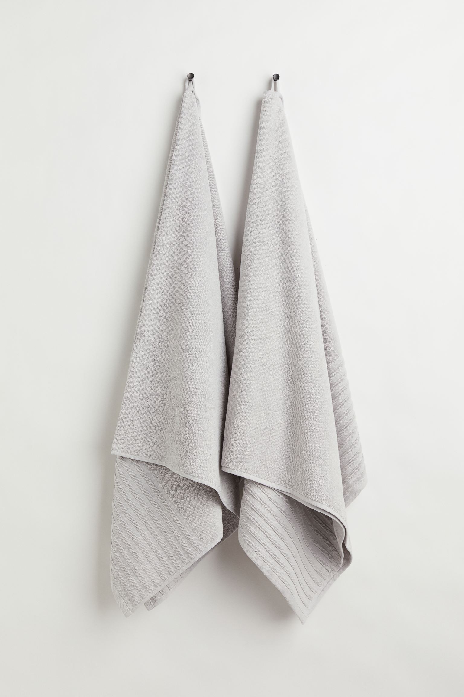 H&M Home Бавовняний банний рушник, 2 шт., світло сірий, 70x140 1025196005 1025196005