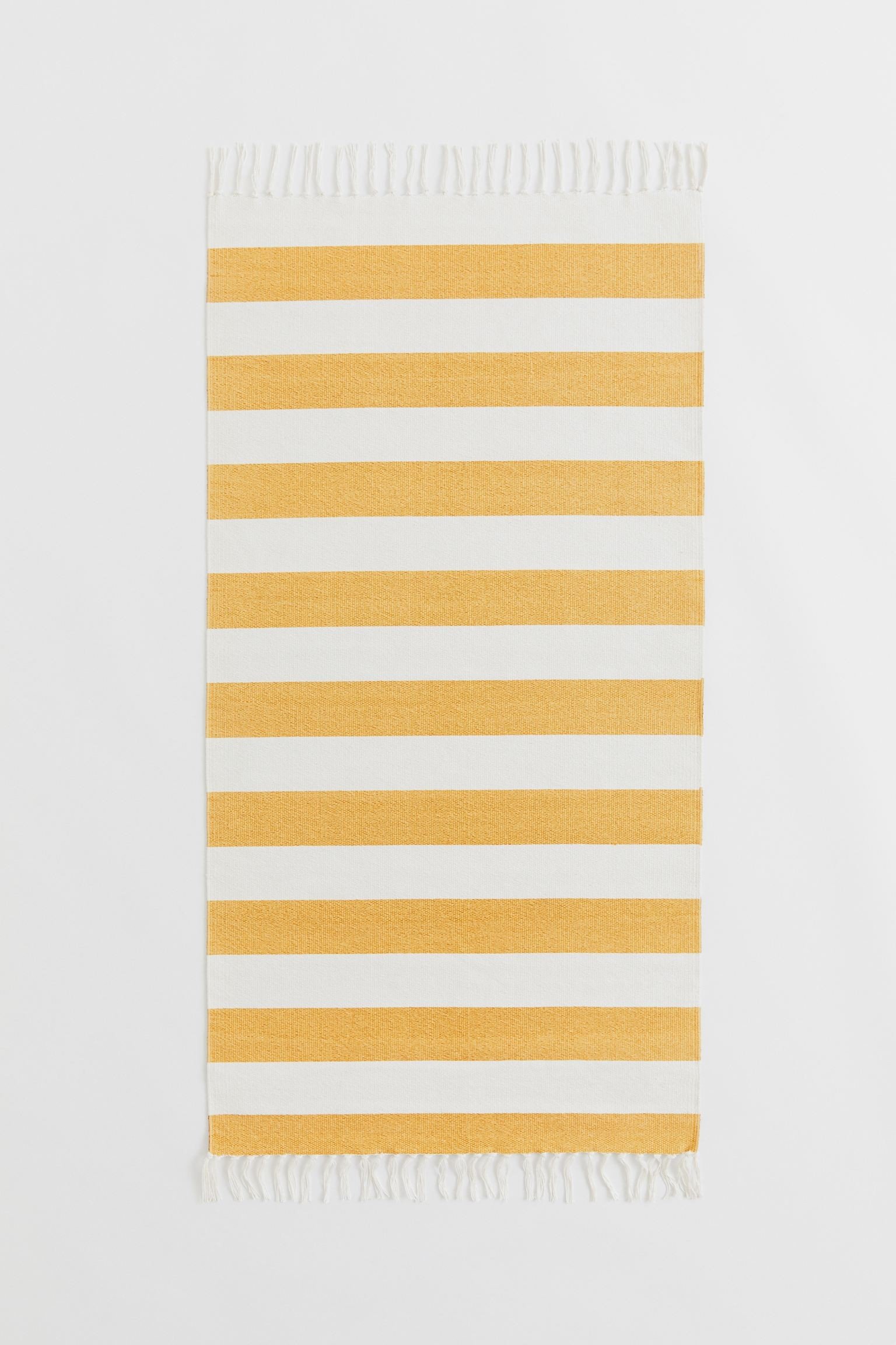 H&M Home Бавовняний килим у смужку, Жовтий/Смугастий, 70x140 1025421001 | 1025421001