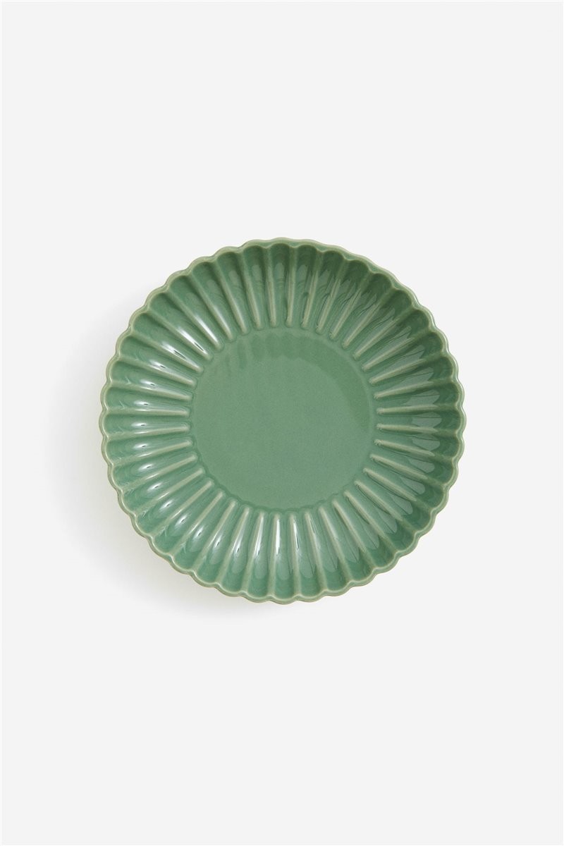 H&M Home Глибока керамічна тарілка, Зелений 1033175005 | 1033175005