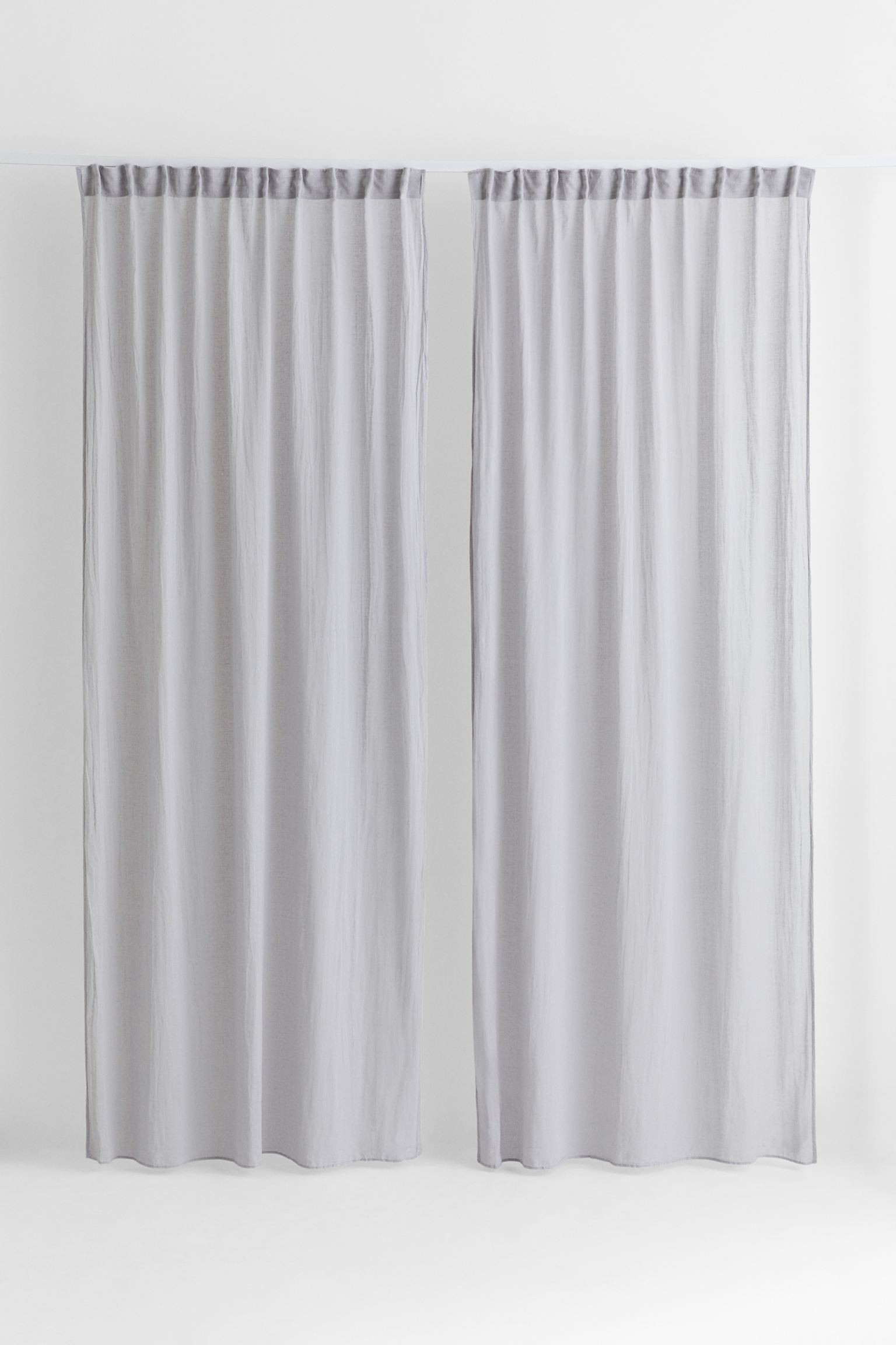 H&M Home Багатофункціональна штора з суміші льону, 2 шт., світло сірий, 150x300 1039976003 | 1039976003