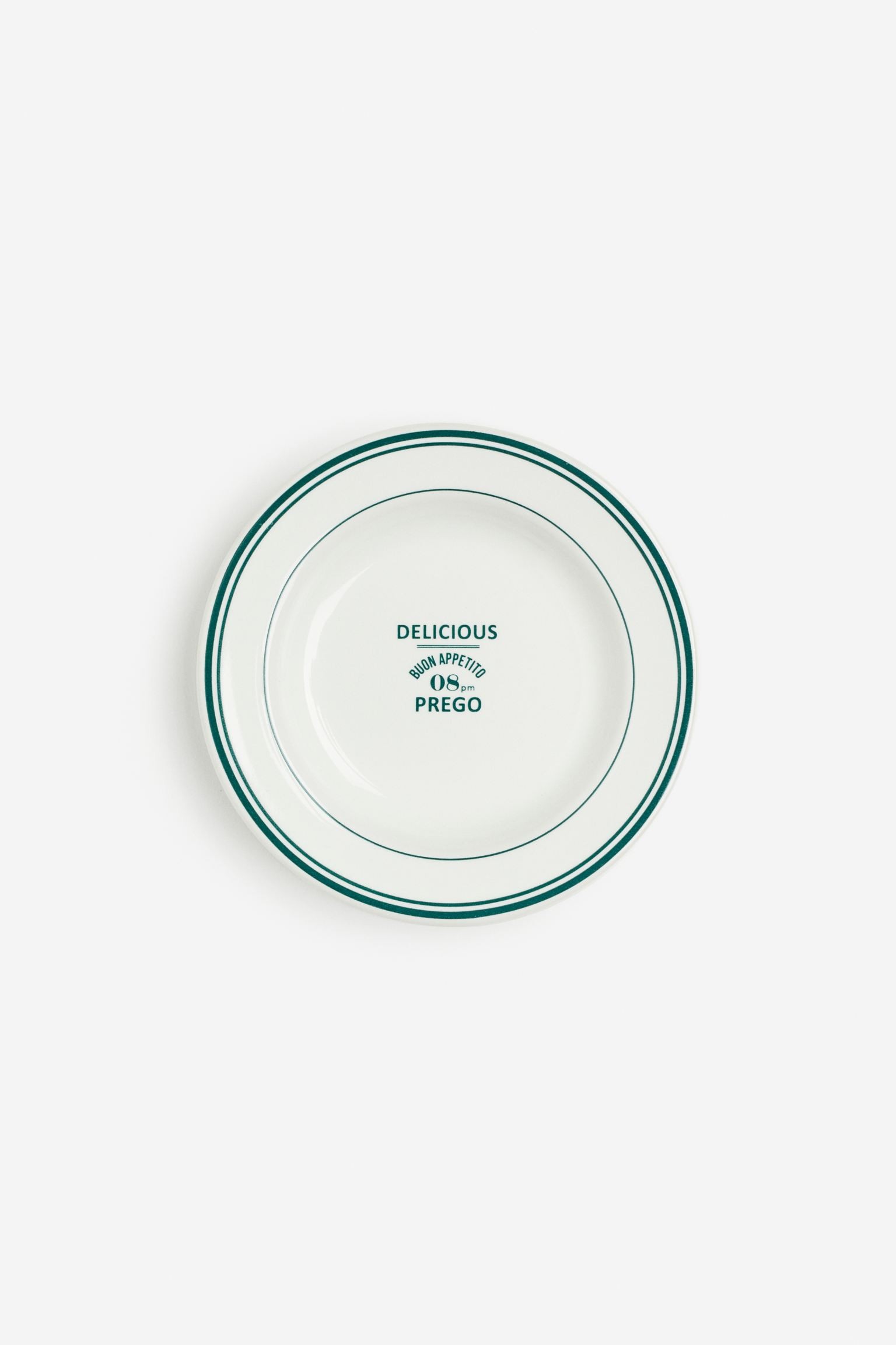 H&M Home Маленька керамічна тарілка, Білий/Зелений 1092341003 | 1092341003