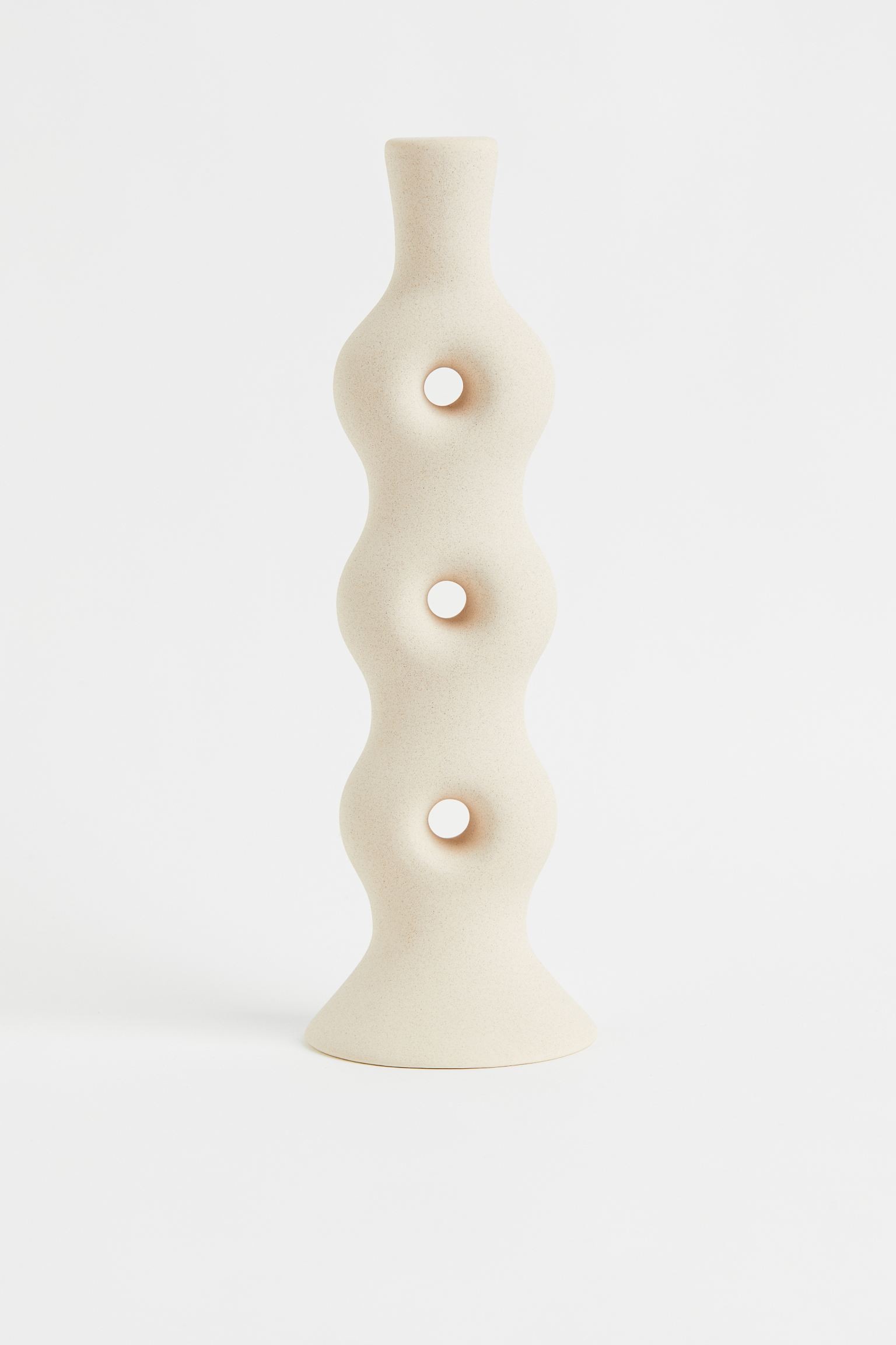 H&M Home Високий керамічний свічник, Світло-бежевий 1100555001 | 1100555001