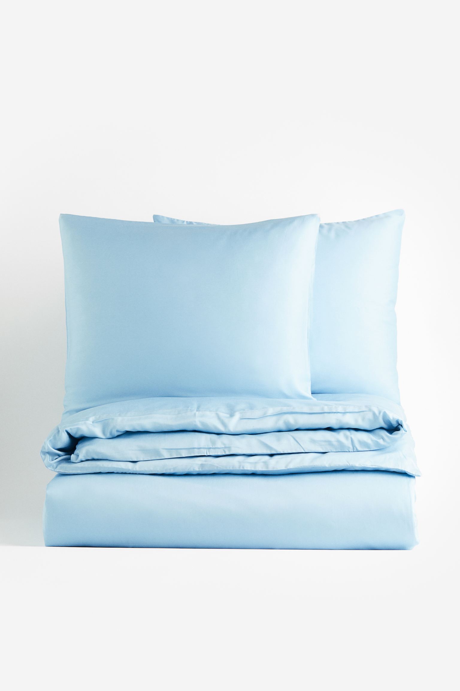 H&M Home Двоспальна постільна білизна з сатину, Світло синій, 200x200 + 50x60 1114320003 | 1114320003