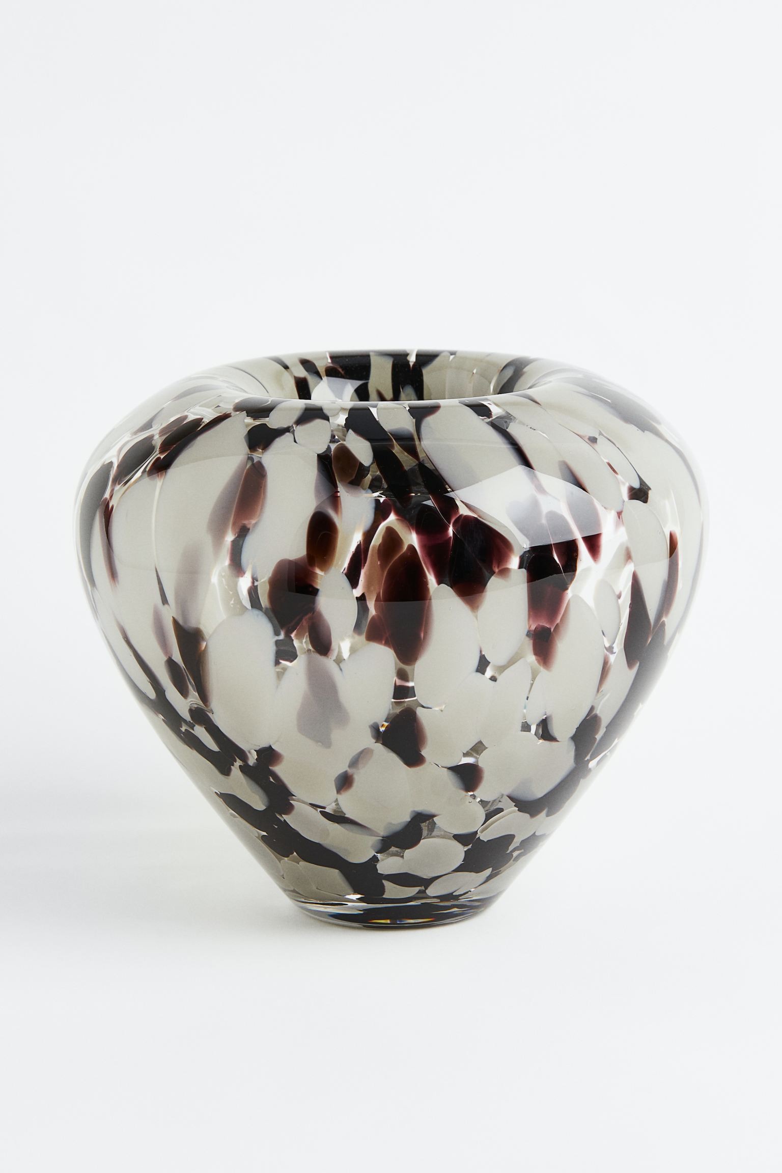 H&M Home Велика скляна ваза, Світло-бежевий/Візерунок 1124570001 1124570001