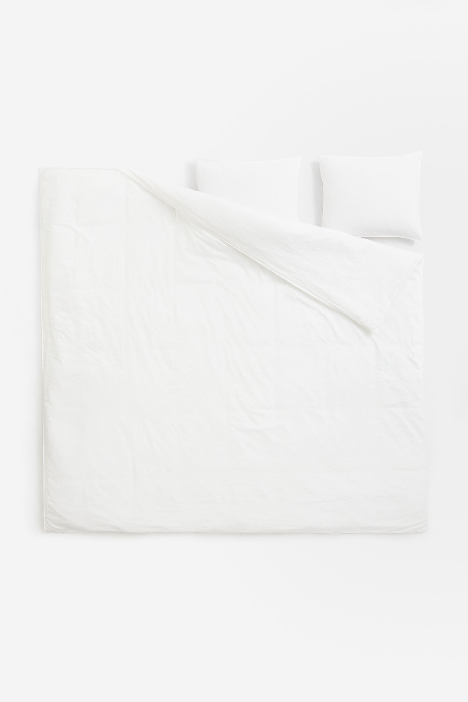 H&M Home Двоспальна постільна білизна з суміші льону, Білий, 200x200 + 50x60 1127676001 | 1127676001
