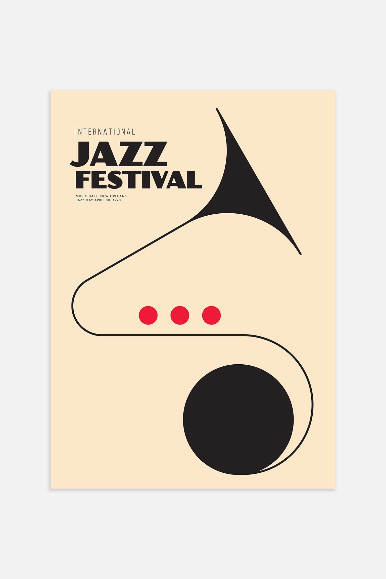Postery Плакат джазового фестивалю - бежевий/чорний 1135589001 | 1135589001