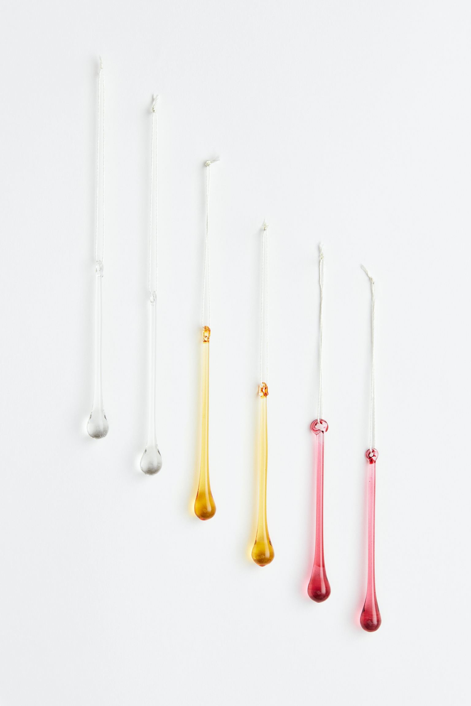 H&M Home Скляні великодні прикраси, 6 шт., Рожевий/Жовтий/Прозорий 1169696001 1169696001