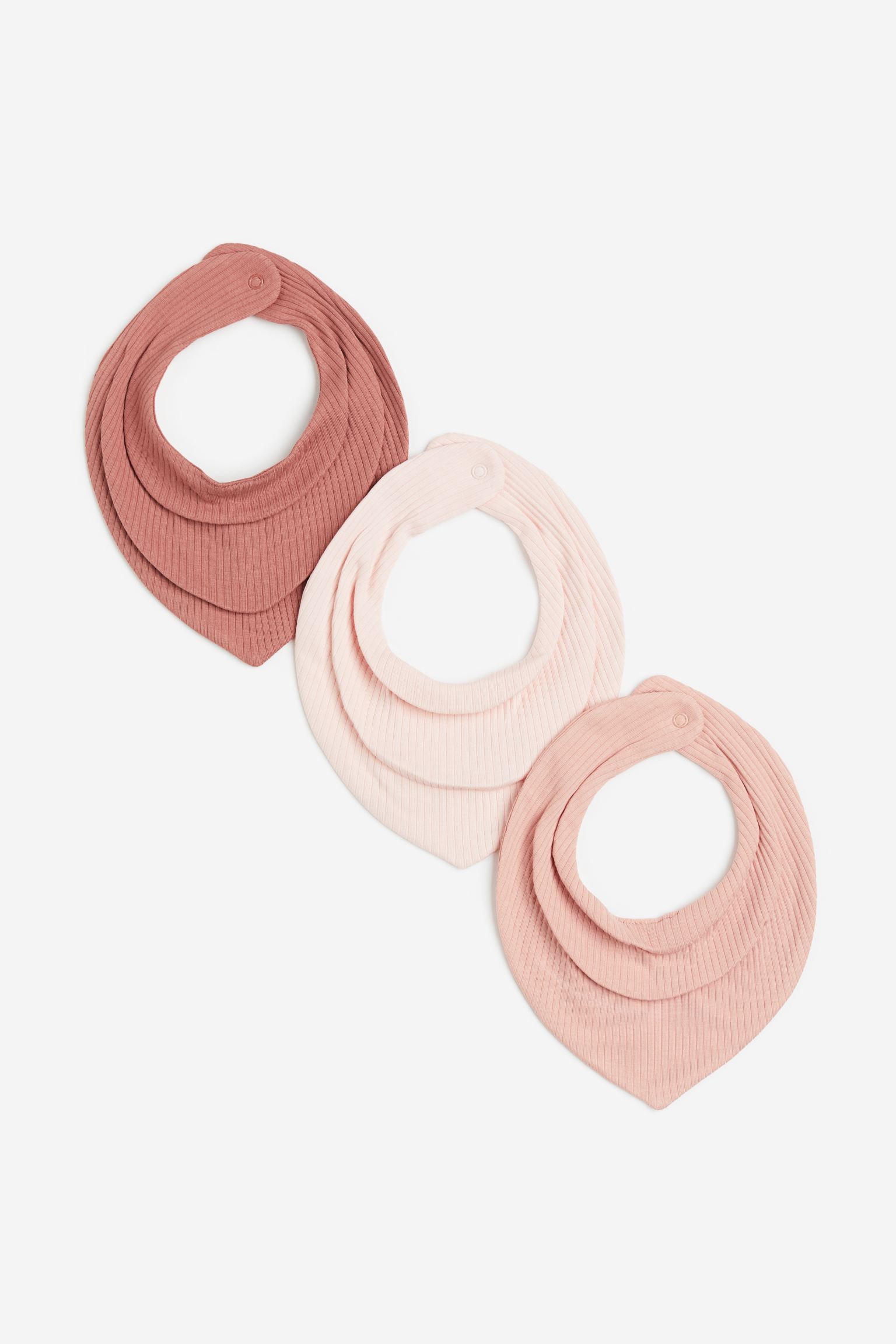 H&M Home Трикутний шарф у смужки, 3 шт., Античний рожевий/Світло-рожевий, 19x19 1176690002 1176690002