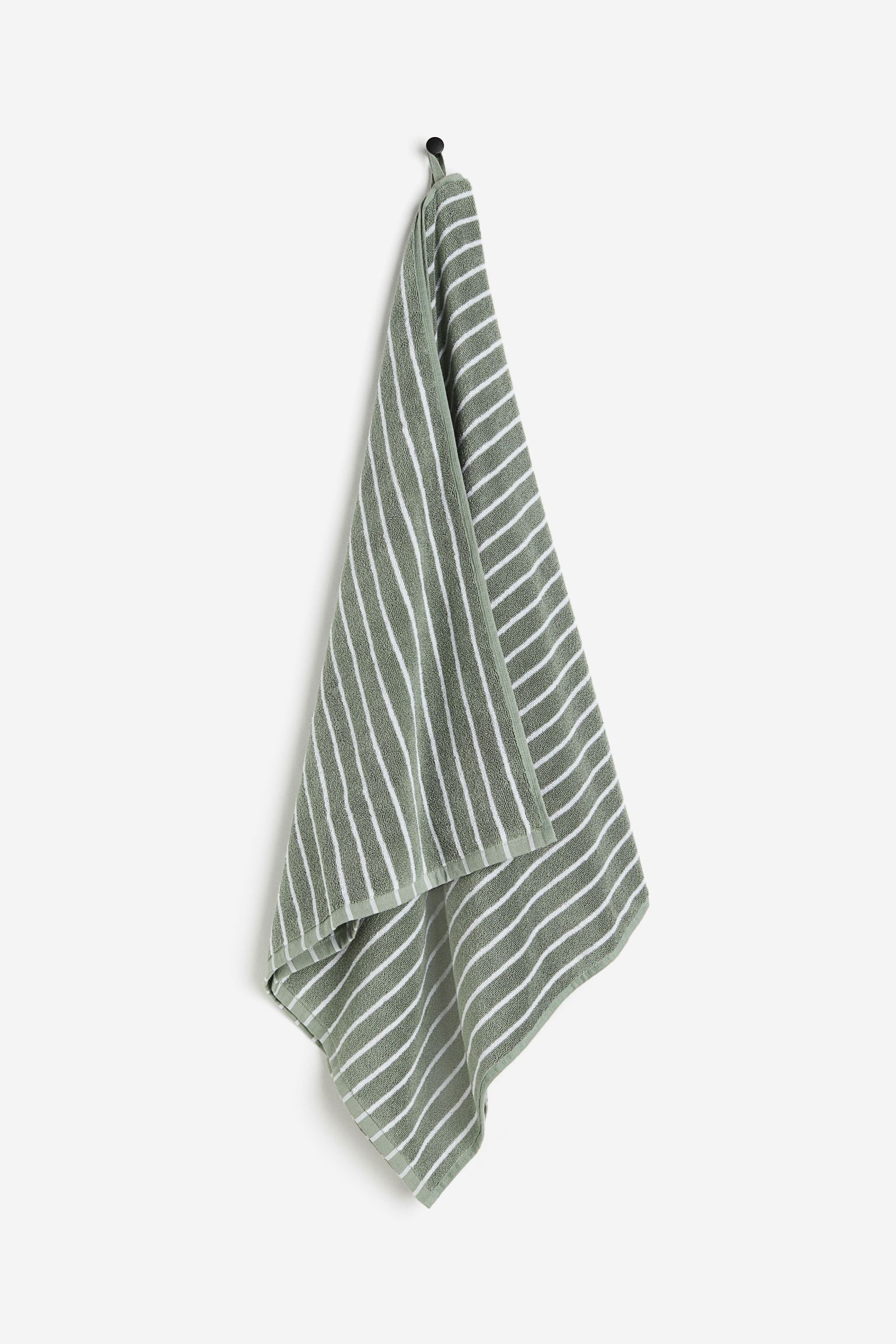 H&M Home Банний рушник в смужки, Шавлія зелена/смугаста, 70x140 1177356001 | 1177356001