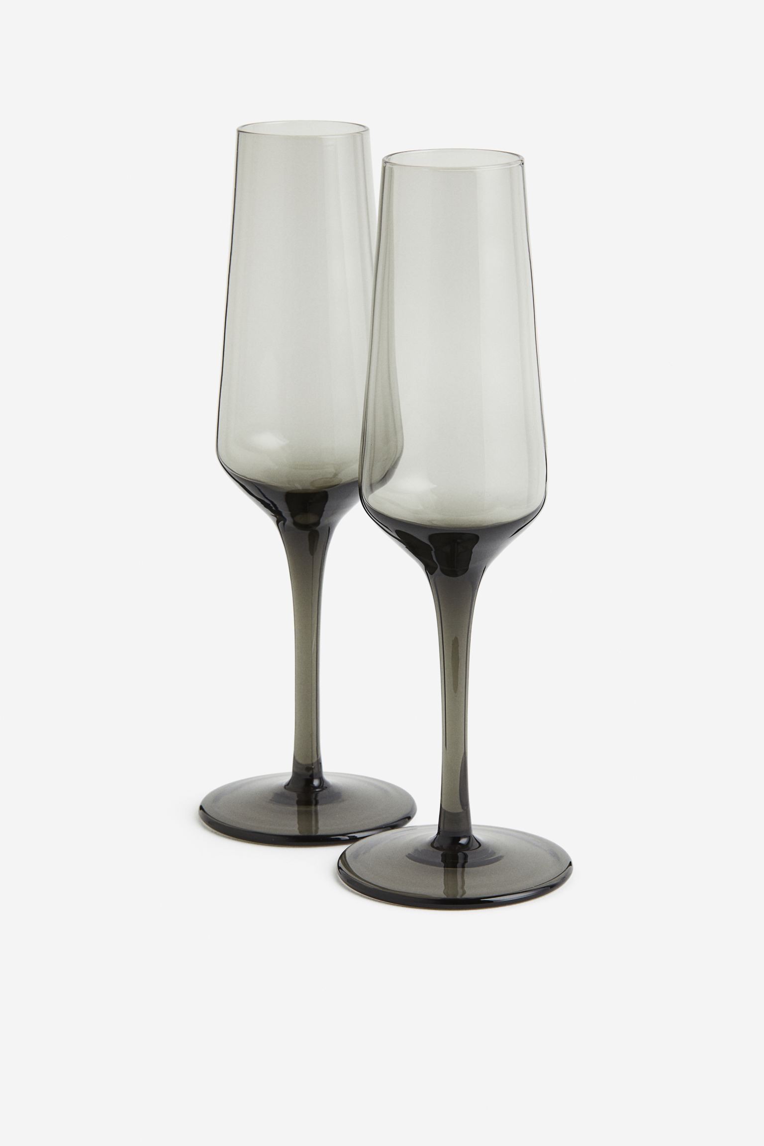 H&M Home Келих для шампанського, 2 шт., темно-сірий 1187848001 1187848001