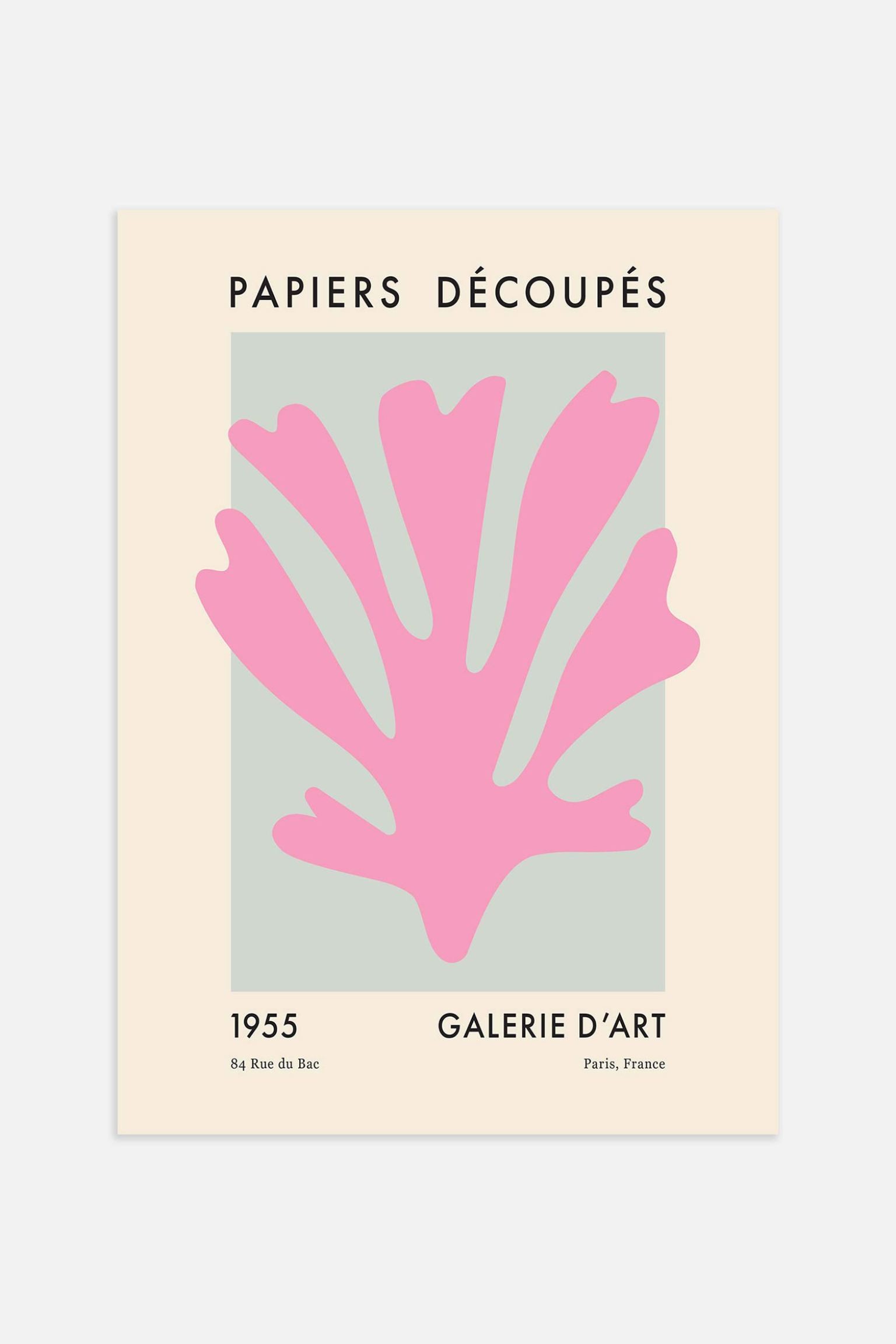 Postery Рожевий постер Papiers Découpés - бежевий/рожевий/зелений 1189775001 | 1189775001