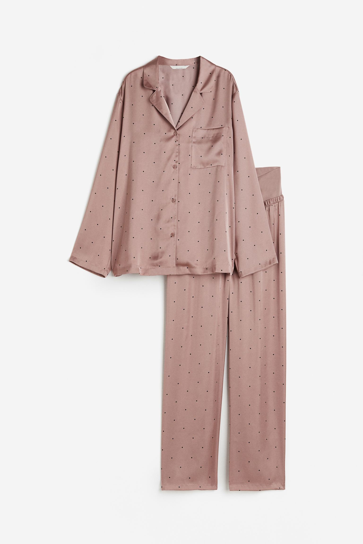 H&M Home МАМА Піжама з сорочкою та штанями, Античний рожевий/крапки, Різні розміри 1191984001 | 1191984001