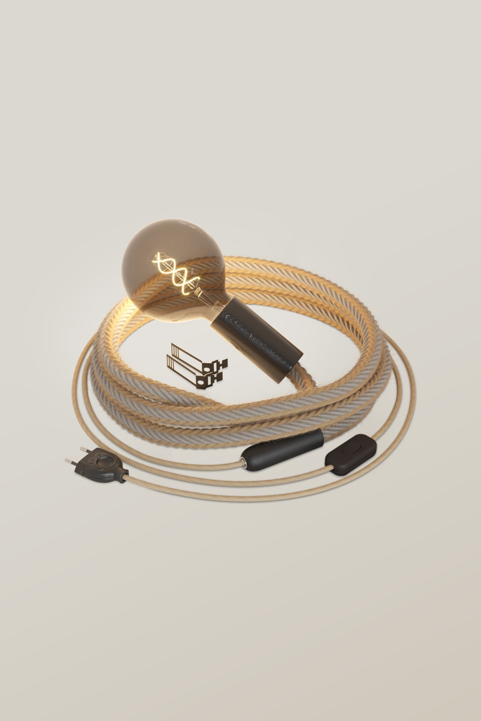 Creative-Cables Настінний світильник "Змія" з лампочкою - чорний 1204376002 | 1204376002