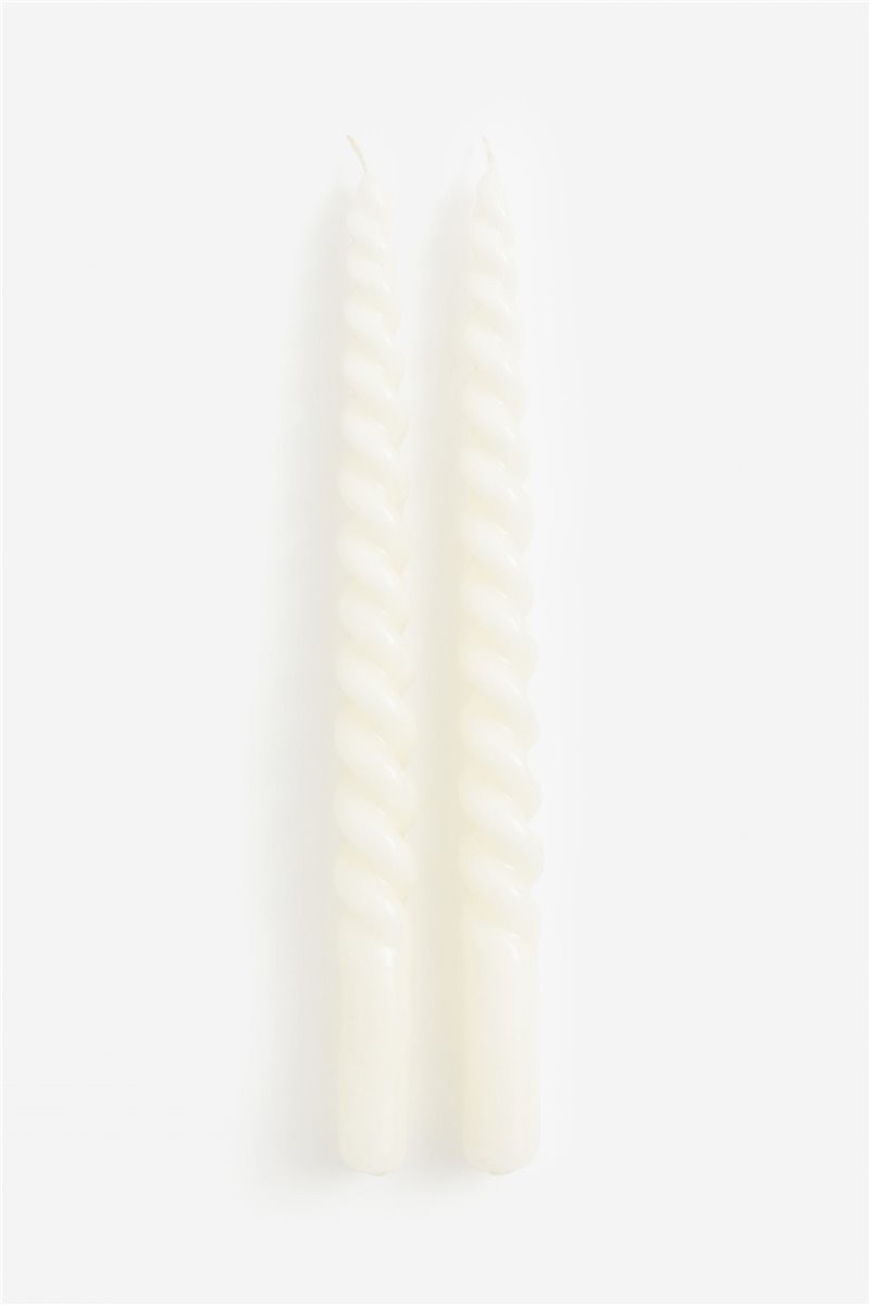 H&M Home Свічка спіральна, 2 шт., Білий 1208042001 | 1208042001