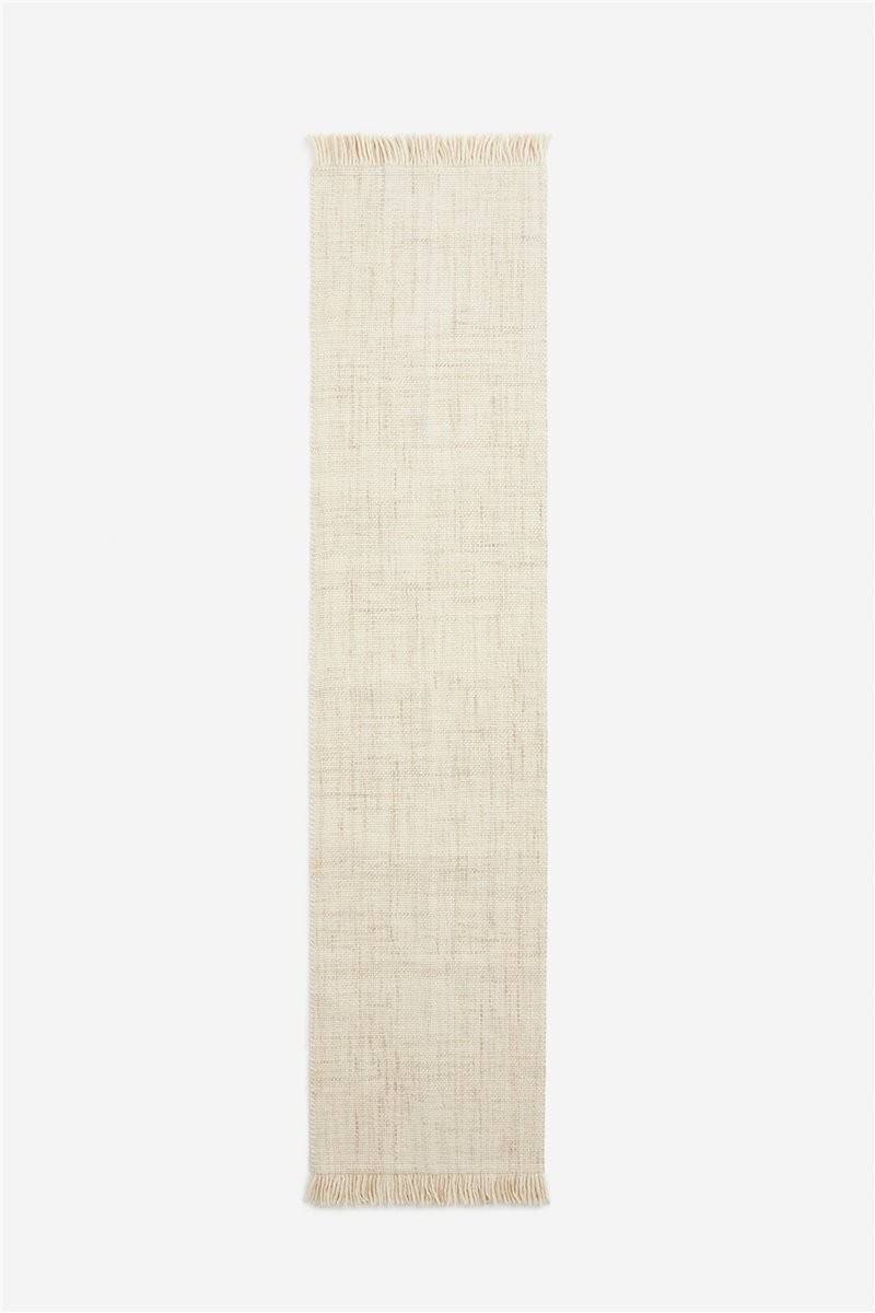H&M Home Вовняний килимок з бахромою, Світло-бежевий, 70x300 1209788002 | 1209788002