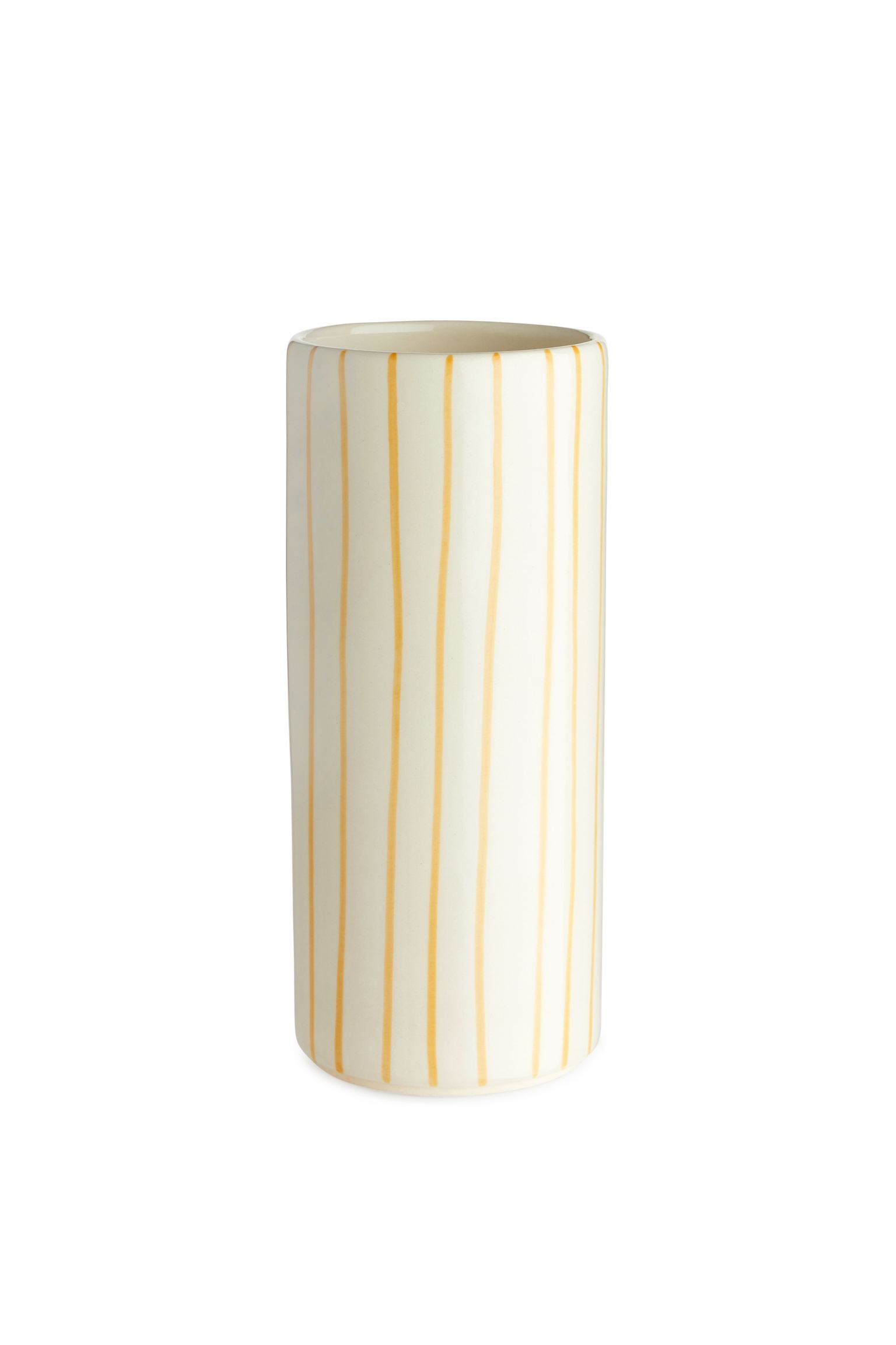 ARKET Ваза з кераміки 23 см - Біло-білий / жовтий 1217058006 | 1217058006
