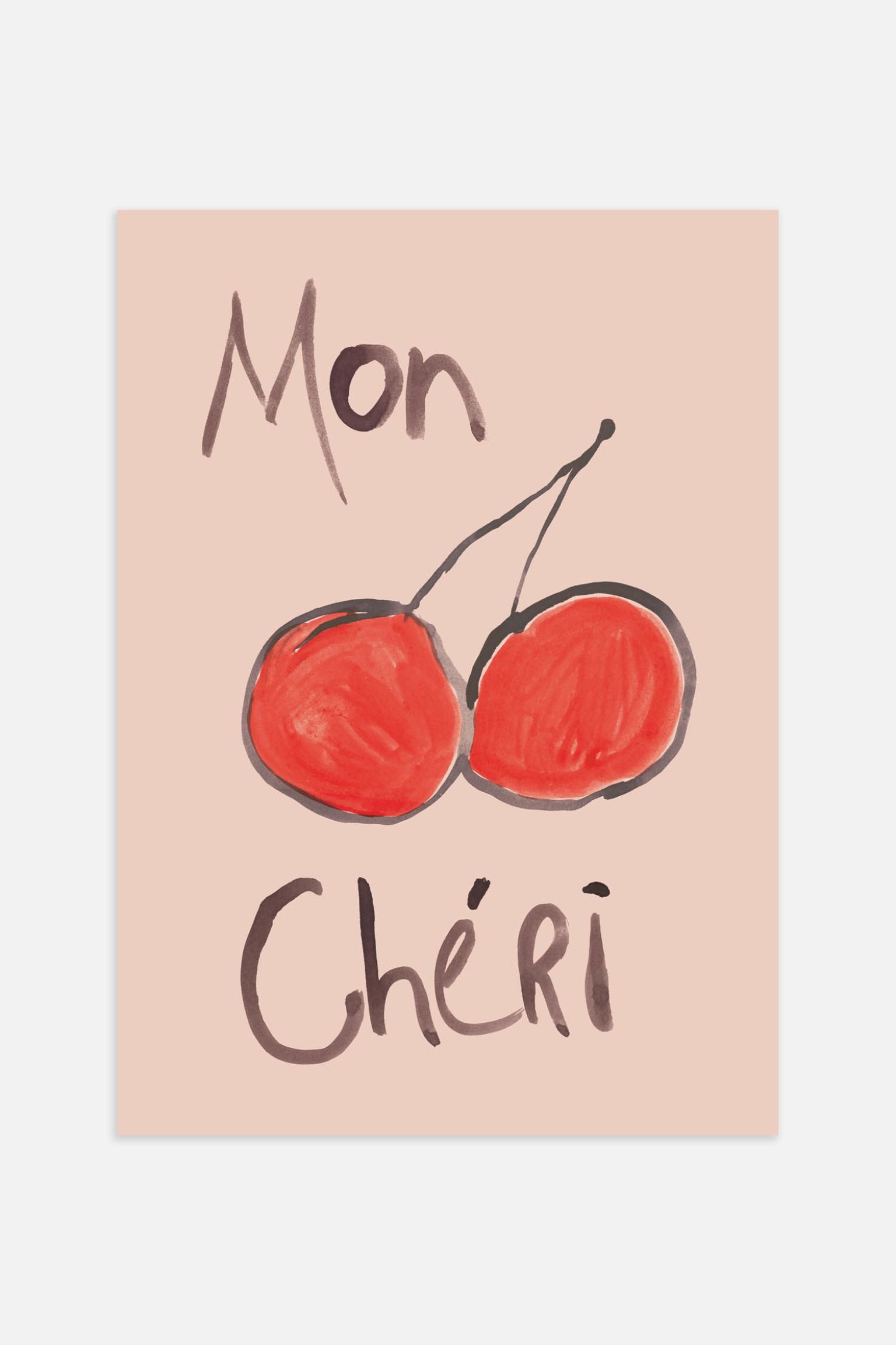 Postery Плакат Mon Cheri - коричневий і червоний 1243838001 | 1243838001