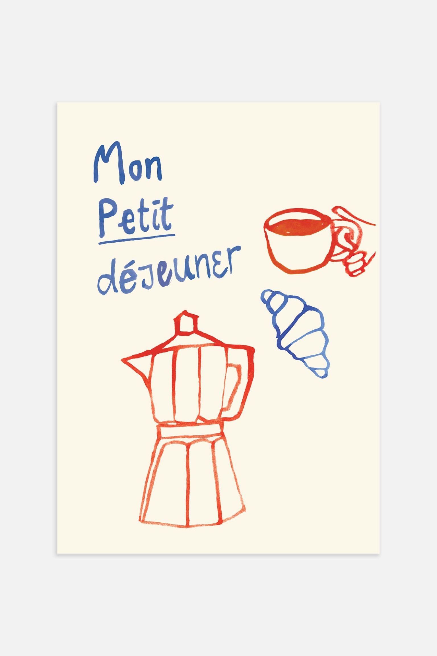 Postery Плакат Mon Petit Dejeuner - бежевий/синій/червоний 1243849001 | 1243849001