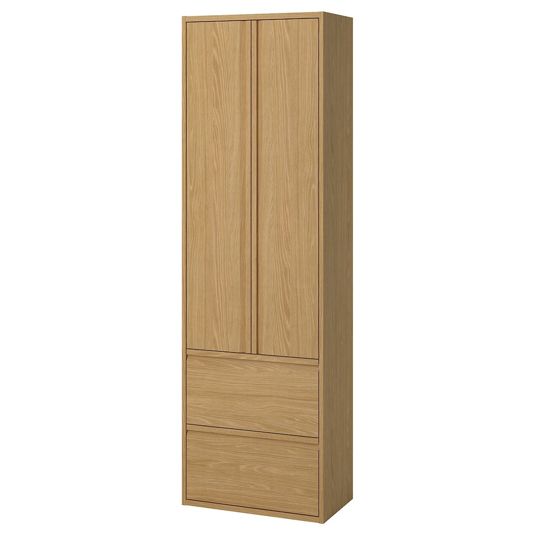 IKEA ÄNGSJÖN Висока шафа з дверцятами / ящиками, імітація дуба, 60x35x195 см 90553162 905.531.62