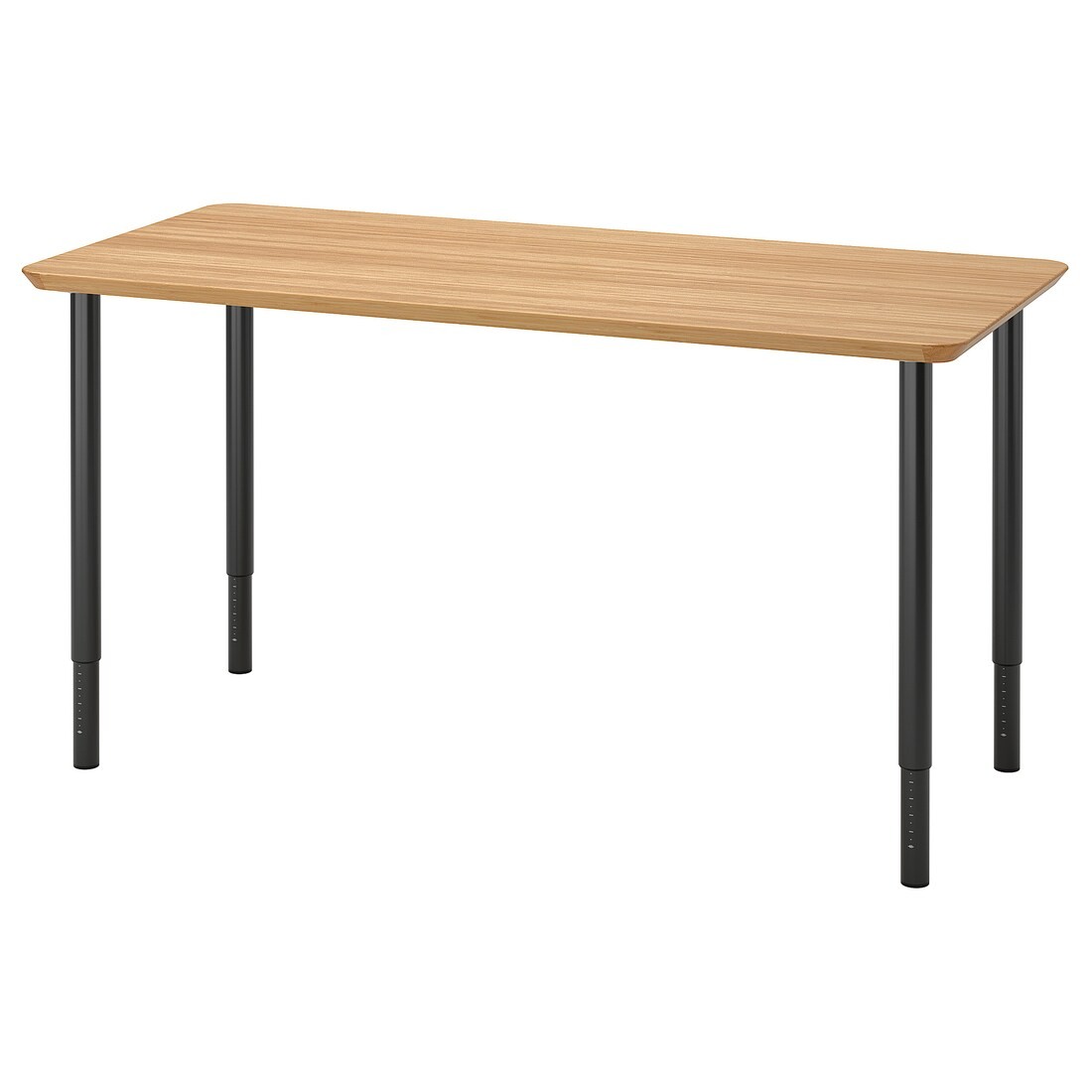 IKEA ANFALLARE АНФАЛЛАРЕ / OLOV ОЛОВ Письмовий стіл, бамбук / чорний, 140x65 см 59417704 594.177.04