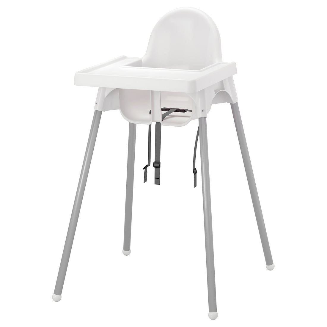 IKEA ANTILOP АНТІЛОП Стільчик для годування, білий / срібний 29067293 290.672.93