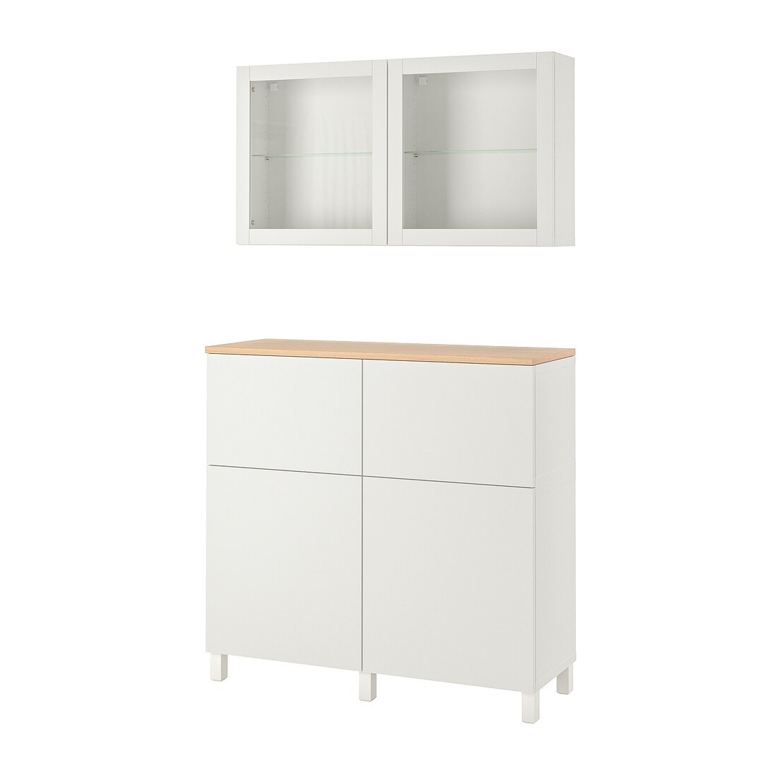 IKEA BESTÅ БЕСТО Комбінація для зберігання з дверцятами / шухлядами, білий Lappviken / Sindvik / Stubbarp біле скло прозоре, 120x42x240 cм 09440655 094.406.55