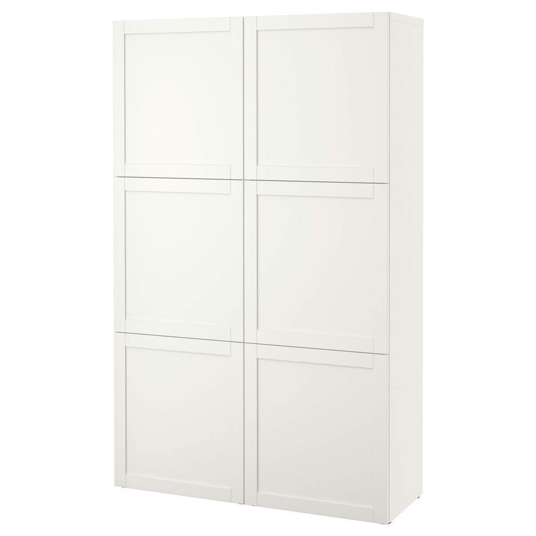 IKEA BESTÅ БЕСТО Комбінація для зберігання з дверцятами, білий / Hanviken білий, 120x42x193 см 49057523 490.575.23