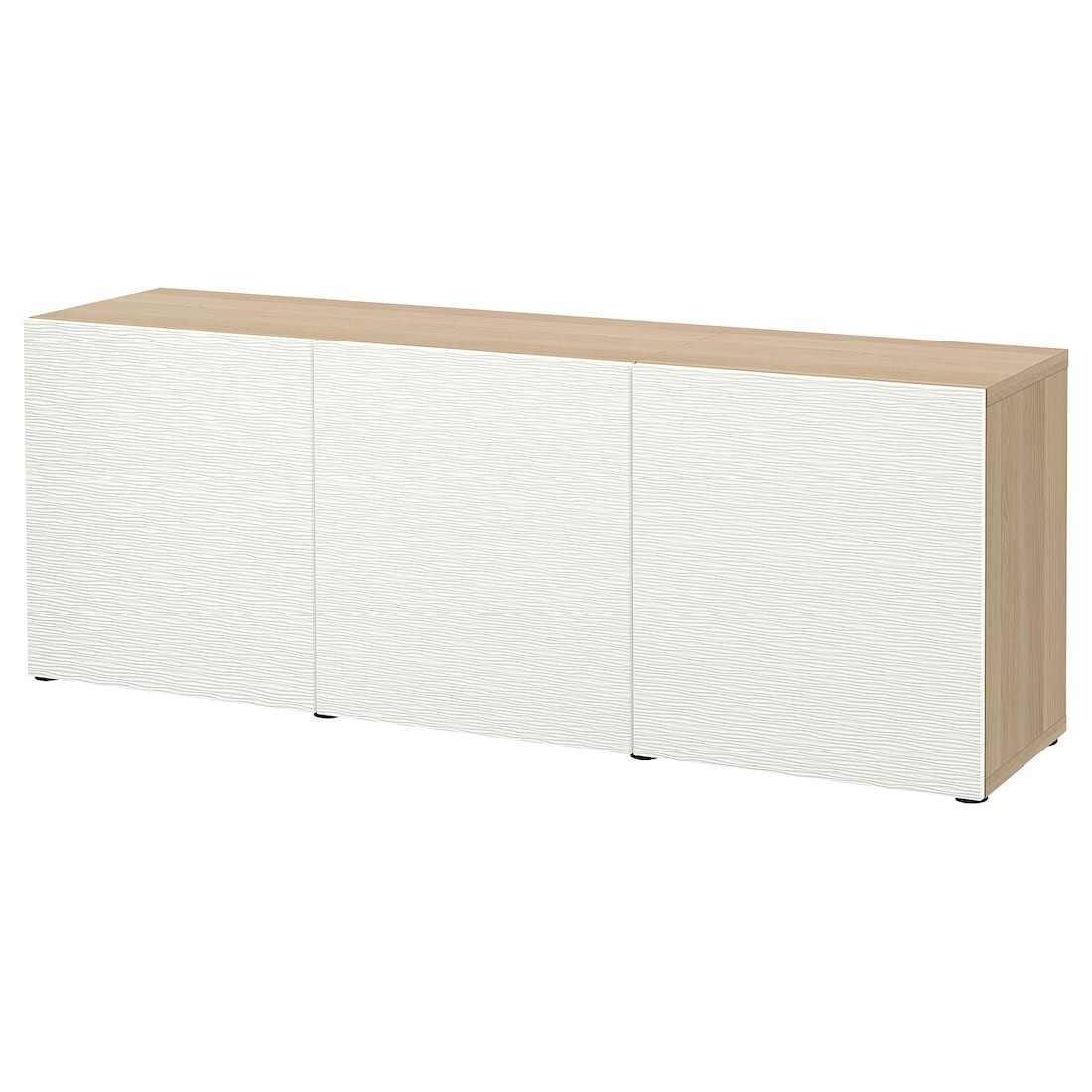 IKEA BESTÅ БЕСТО Комбінація для зберігання з дверцятами, під білений дуб / Laxviken білий, 180x42x65 см 29325008 293.250.08
