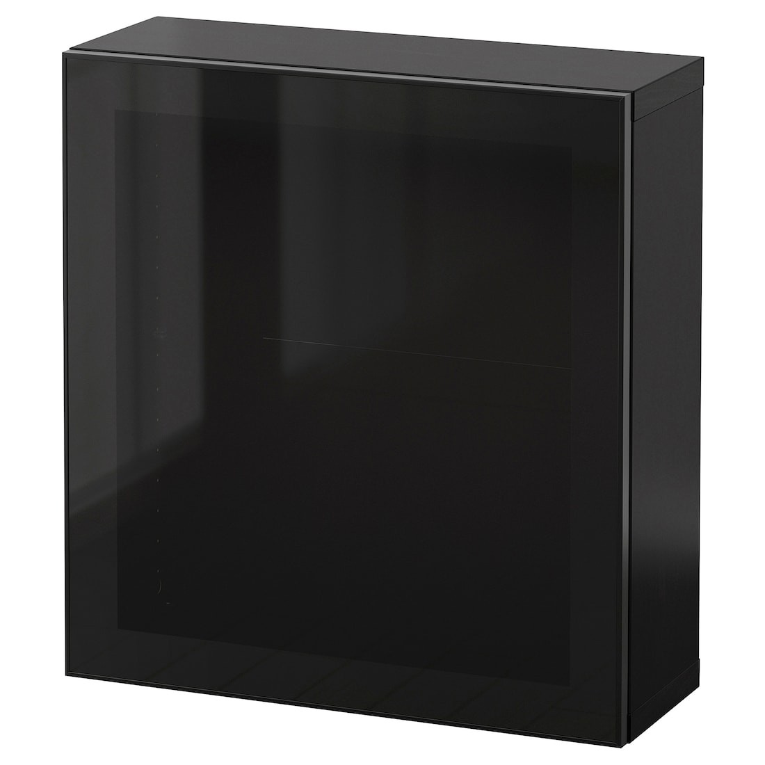 IKEA BESTÅ БЕСТО Комбінація настінних шаф, чорно-коричневий Glassvik / чорний скло, 60x22x64 см 29441079 | 294.410.79