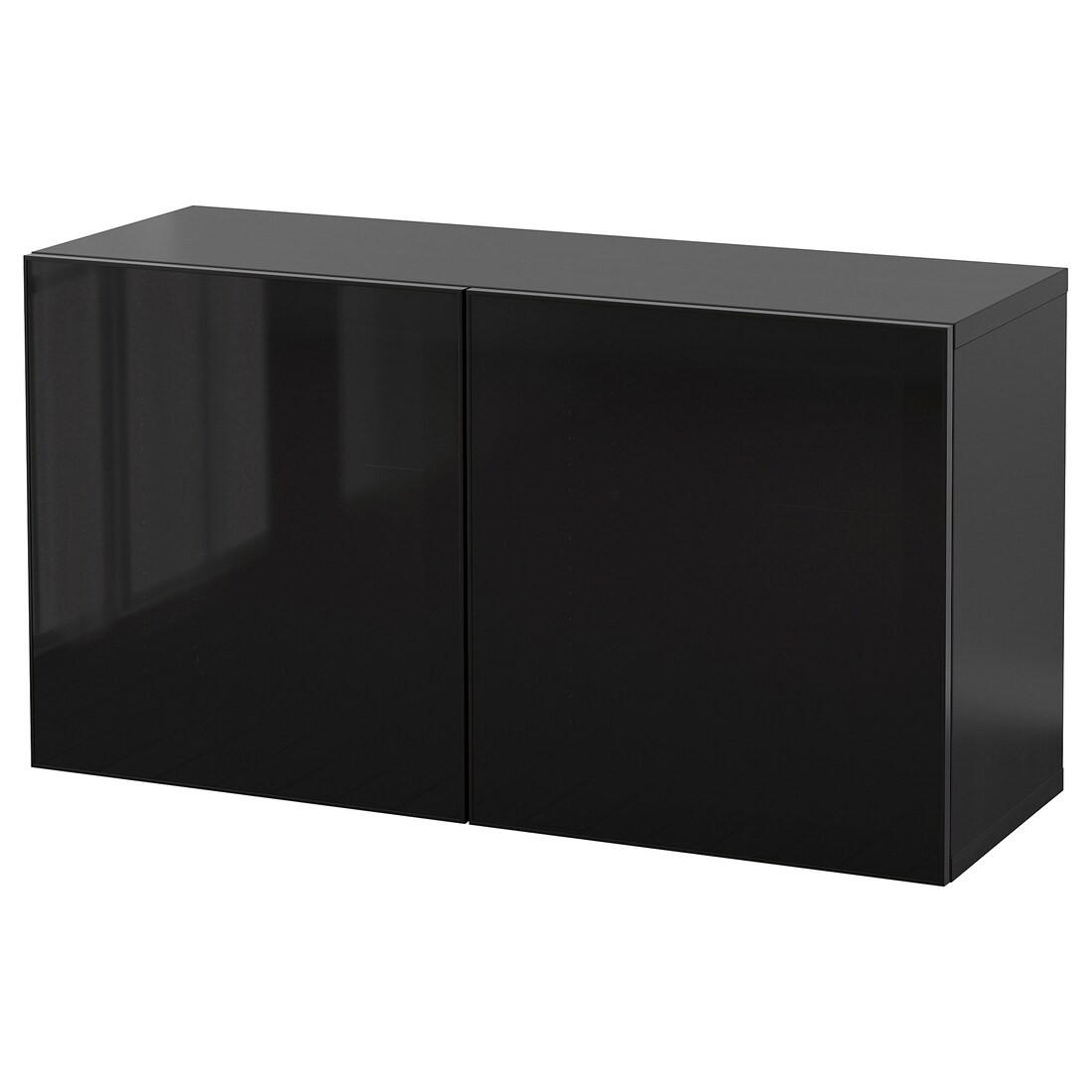 IKEA BESTÅ БЕСТО Комбінація настінних шаф, чорно-коричневий Glassvik / чорний скло, 120x42x64 см 59441087 594.410.87