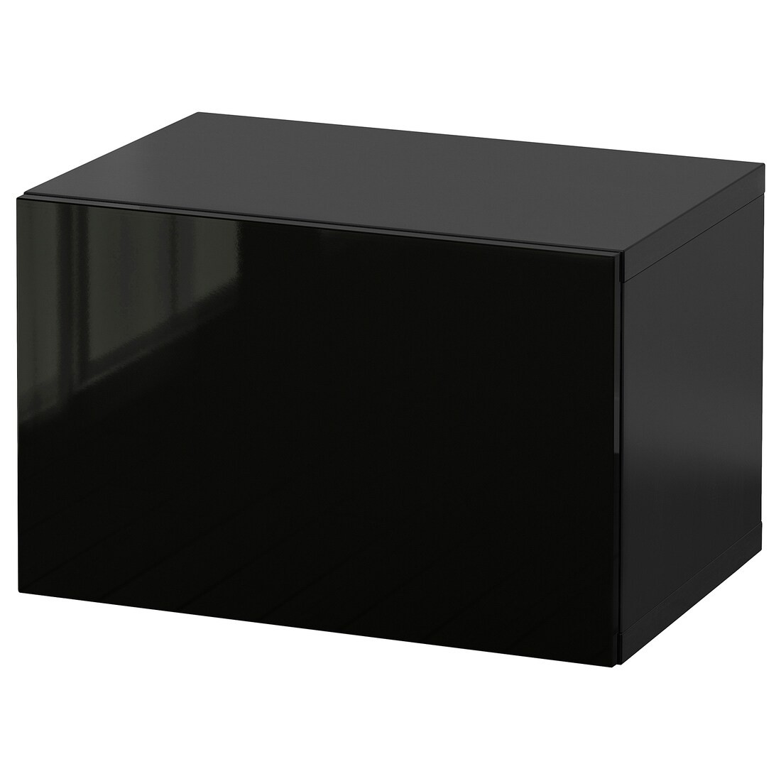 IKEA BESTÅ БЕСТО Комбінація настінних шаф, чорно-коричневий / Selsviken глянцевий / чорний, 60x42x38 см 49429694 | 494.296.94