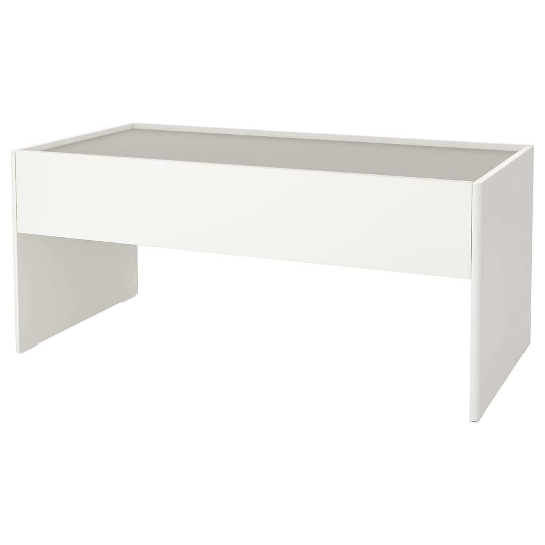 IKEA DUNDRA ДУНДРЕ Столик із відділенням для зберігання, білий / сірий 30472499 | 304.724.99