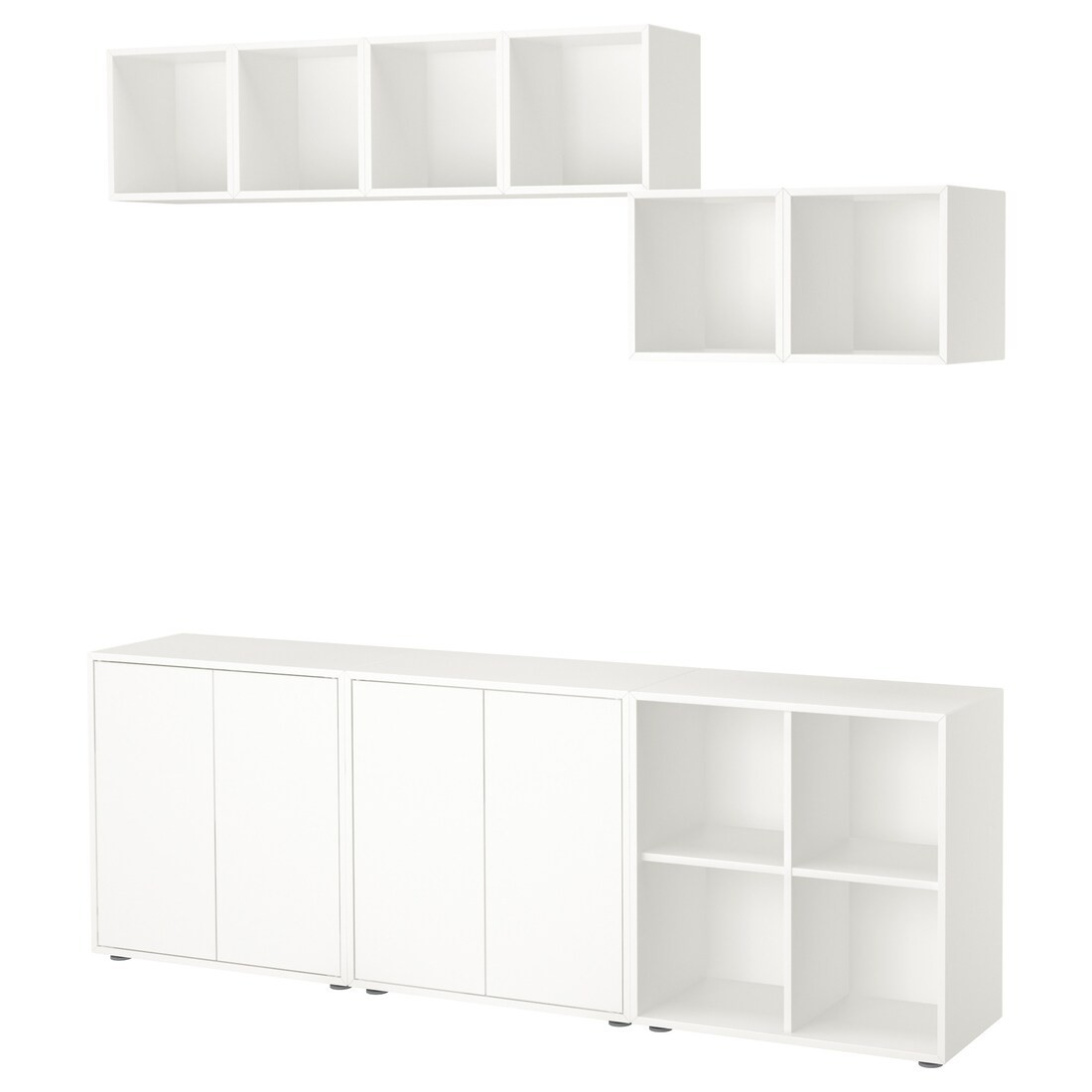 IKEA EKET ЕКЕТ Комбінація шаф з ніжками, білий, 210х35х180 см 49221062 492.210.62