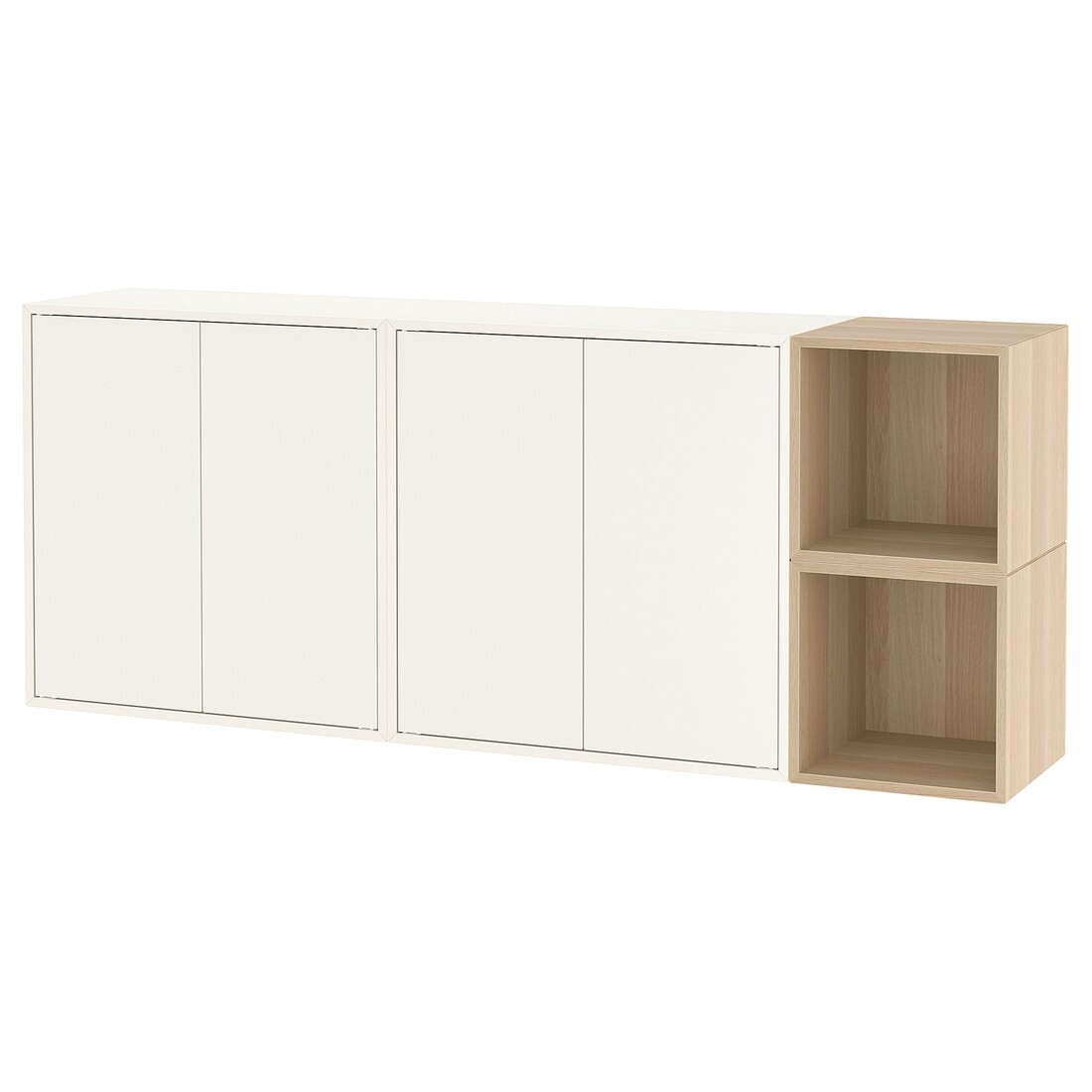 IKEA EKET ЕКЕТ Комбінація настінних шаф, білий / білений дуб, 175x35x70 cм 19494271 194.942.71