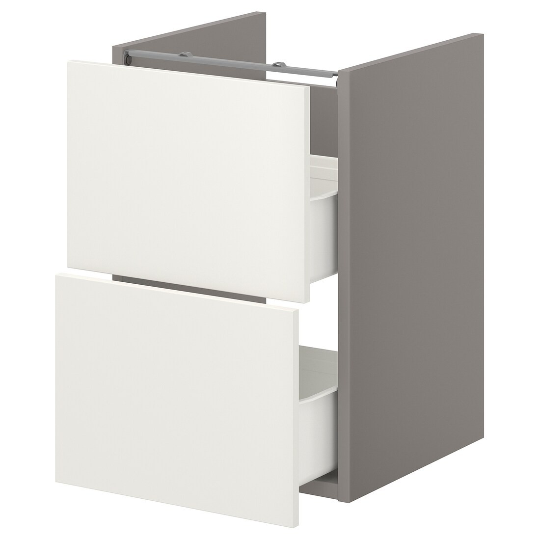 IKEA ENHET ЕНХЕТ Підлогова шафа для умивальника + 2 шухляди, сірий / білий, 40x42x60 см 39321043 | 393.210.43