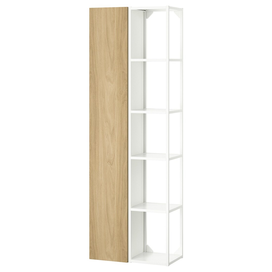 IKEA ENHET Стелаж, білий / імітація дубу, 60x32x180 см 09548000 | 095.480.00