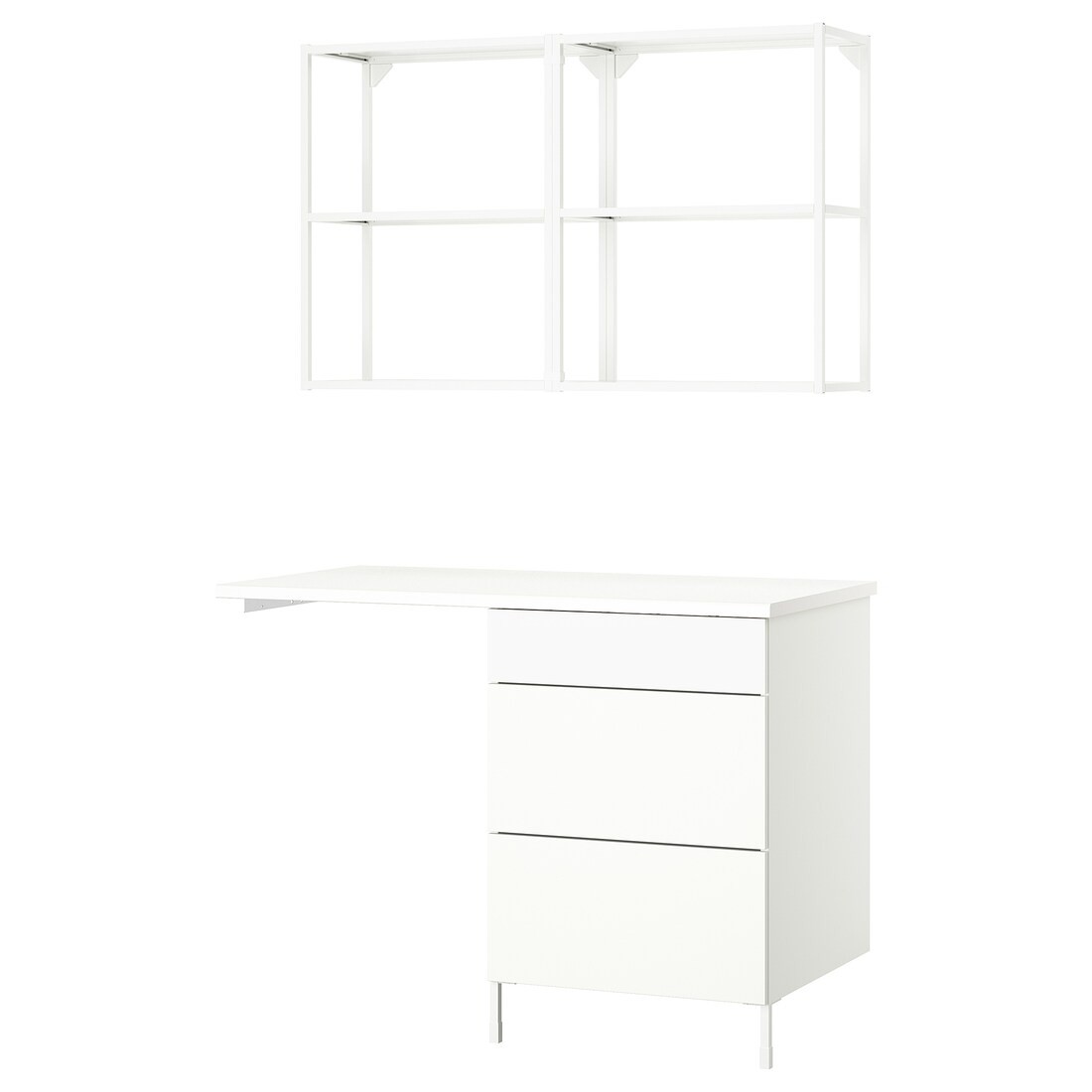 IKEA ENHET Стелаж, білий, 121,5x63,5x222 см 09548038 | 095.480.38