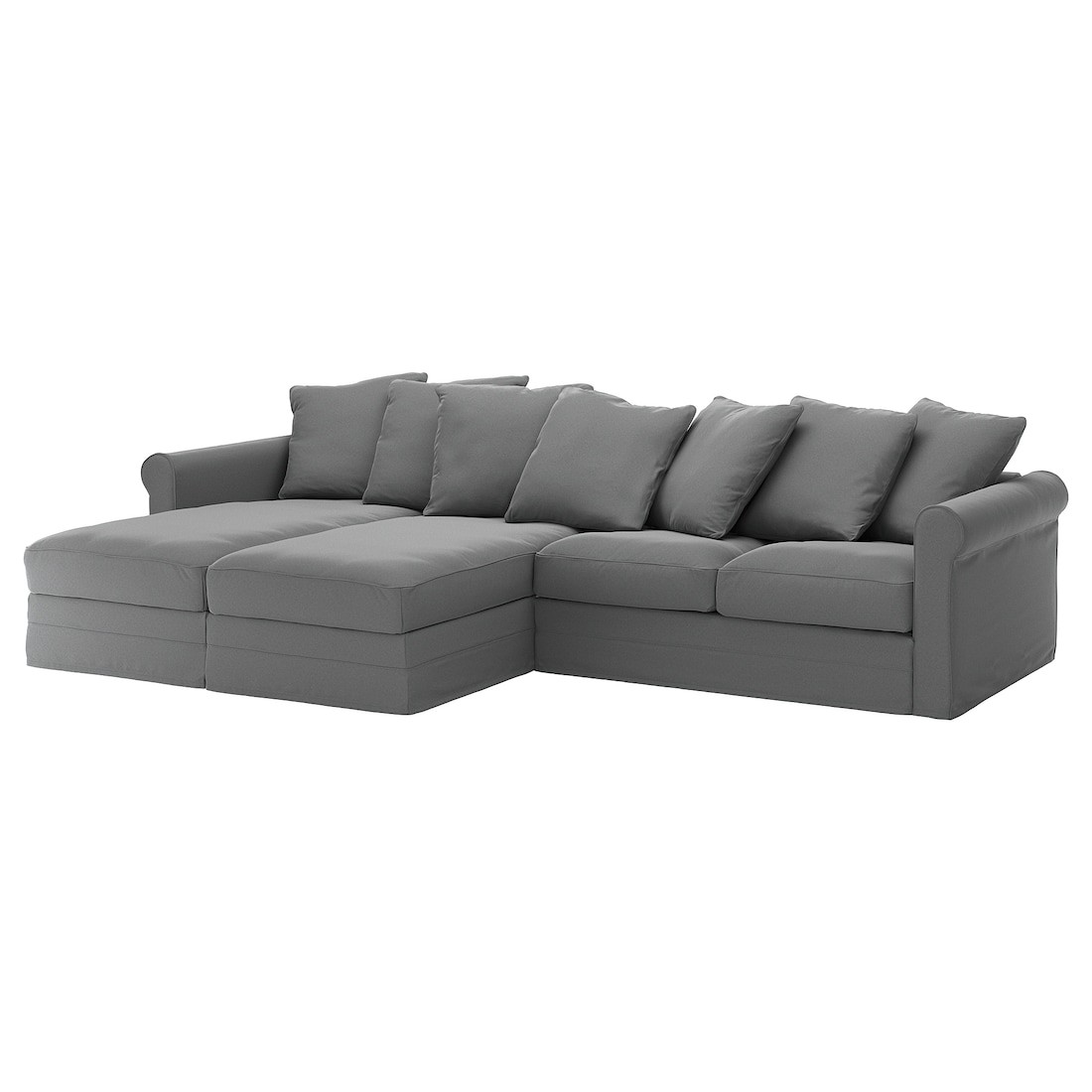 IKEA GRÖNLID ГРЕНЛІД Чохол для 4-місного дивана, з шезлонгами / Ljungen сірий 39409111 394.091.11