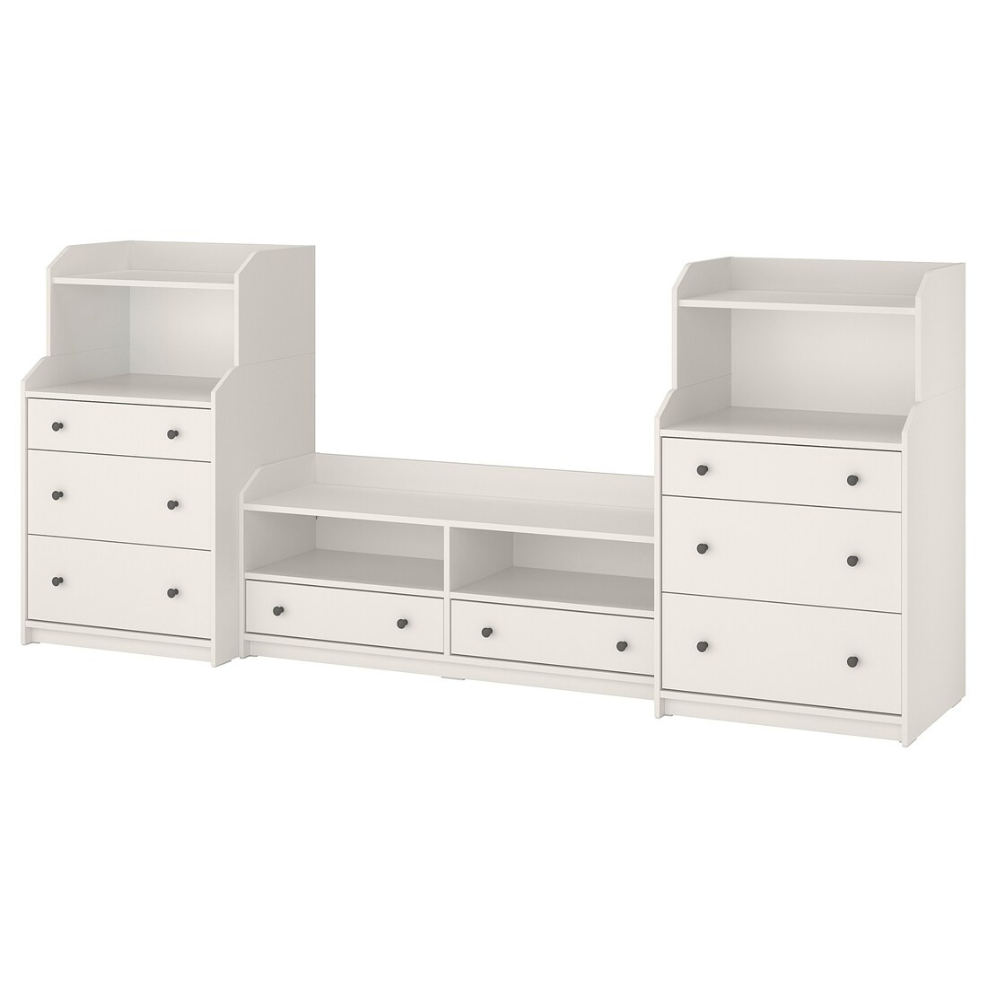 IKEA HAUGA ХАУГА Комбінація для зберігання / під ТВ, білий, 277x46x116 см 59388438 593.884.38