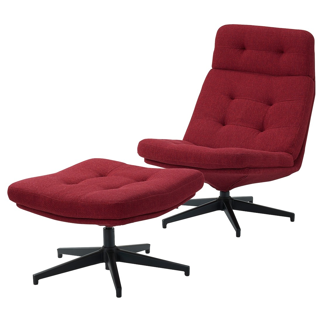 IKEA HAVBERG Крісло з підставкою для ніг, Lejde червоний / коричневий 09485328 094.853.28