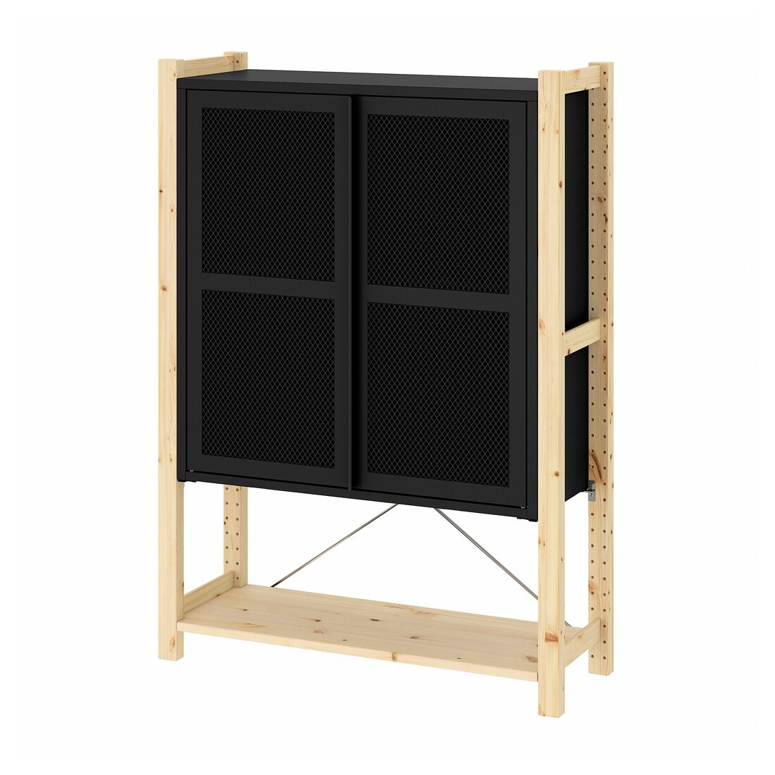 IKEA IVAR Шафа / двері, сосна / чорний сітка, 89x30x124 см 49508158 495.081.58