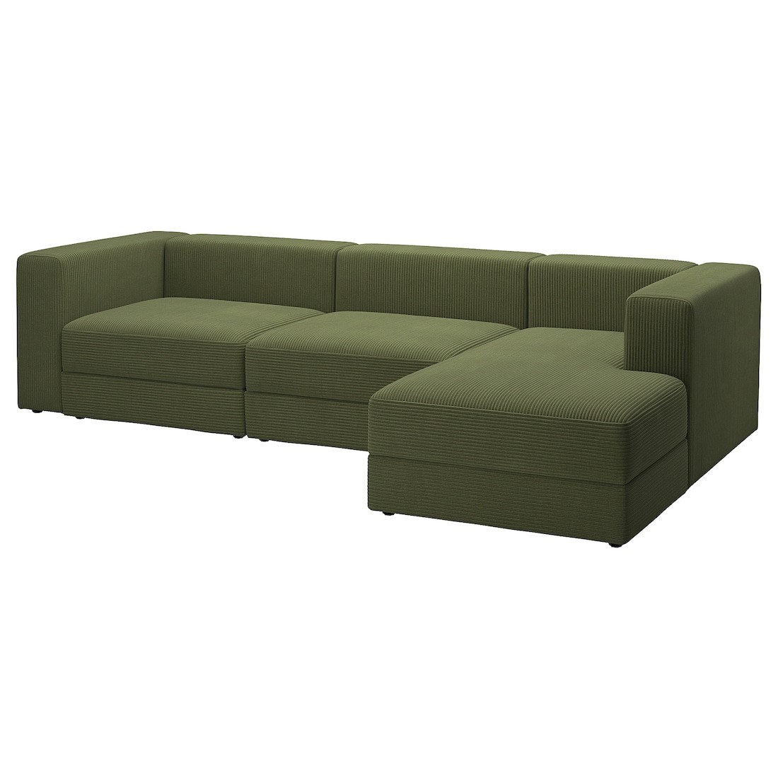 IKEA JÄTTEBO 4-місний модульний диван з шезлонгом, правосторонній / Samsala темний жовто-зелений 59485199 | 594.851.99