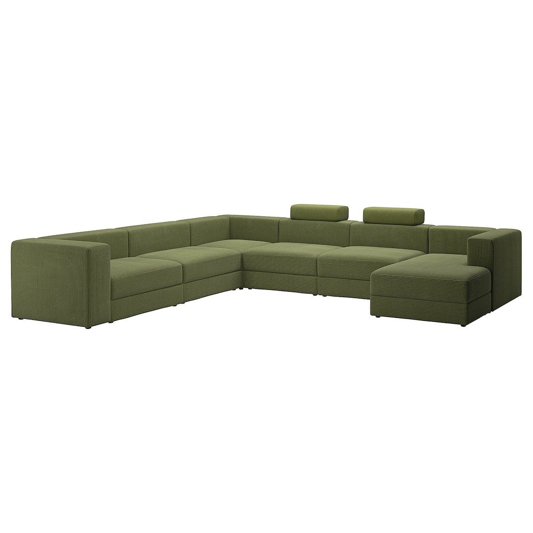 IKEA JÄTTEBO П-подібний диван, 7-місний, з кушеткою, права з узголів'ям / Samsala темний жовто-зелений 89510606 895.106.06