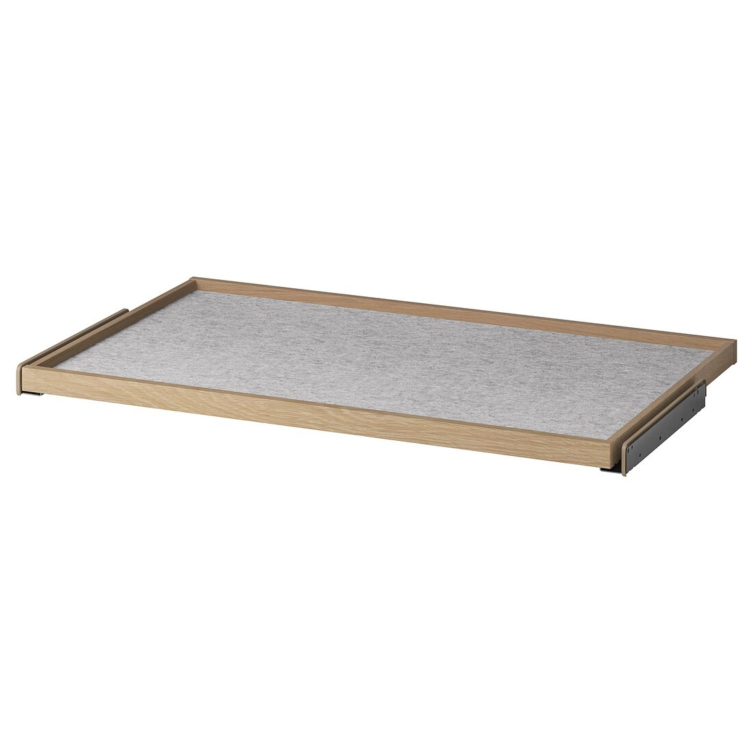 IKEA KOMPLEMENT Висувний лоток з килимком для шухляди, під білений дуб / світло-сірий, 100x58 см 29554957 | 295.549.57