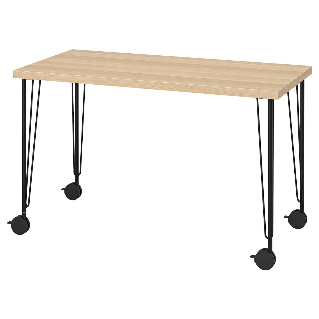 IKEA LAGKAPTEN / KRILLE Письмовий стіл, під білений дуб / чорний, 120x60 см 89509721 | 895.097.21