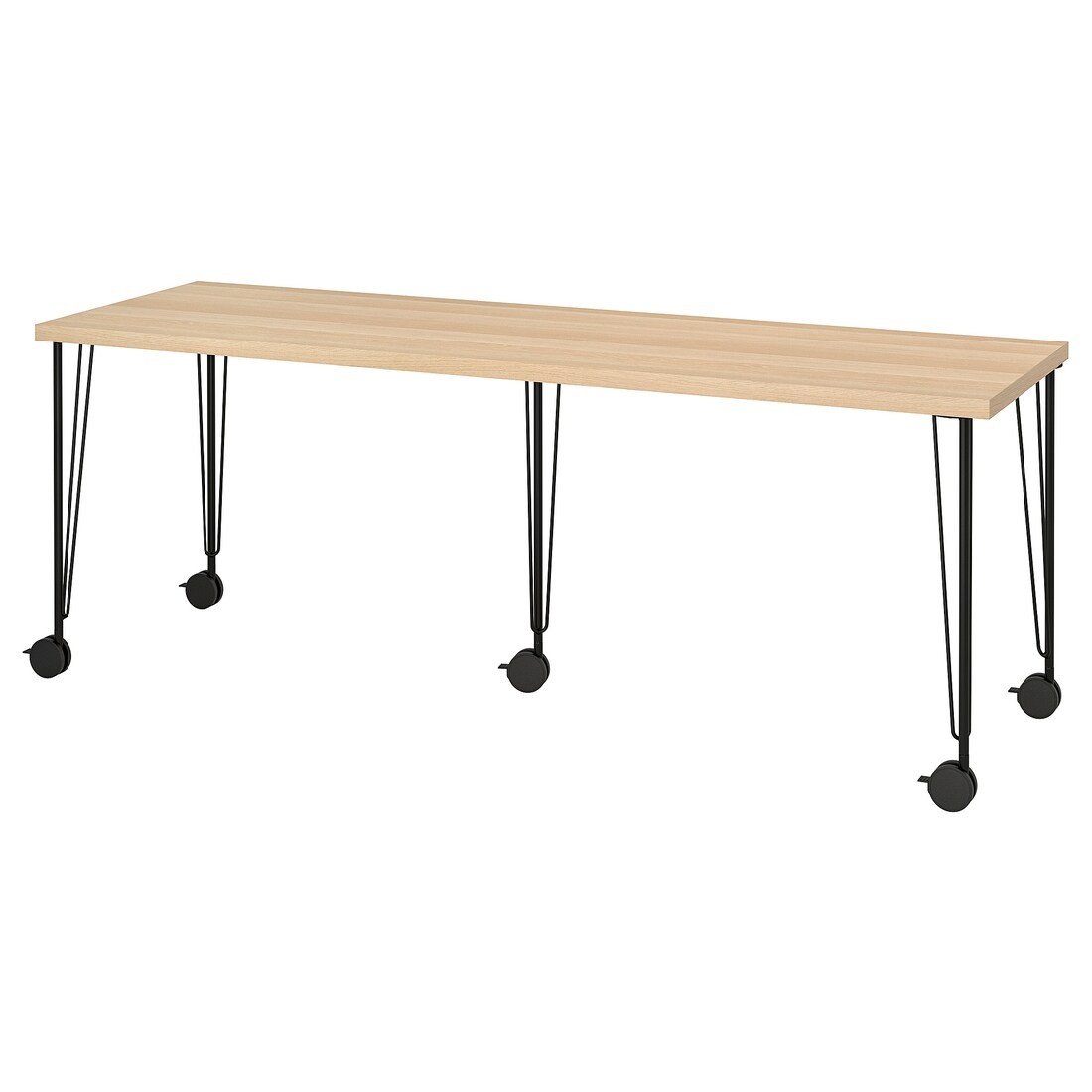 IKEA LAGKAPTEN / KRILLE Письмовий стіл, дуб білий морений чорний, 200x60 см 59509992 595.099.92